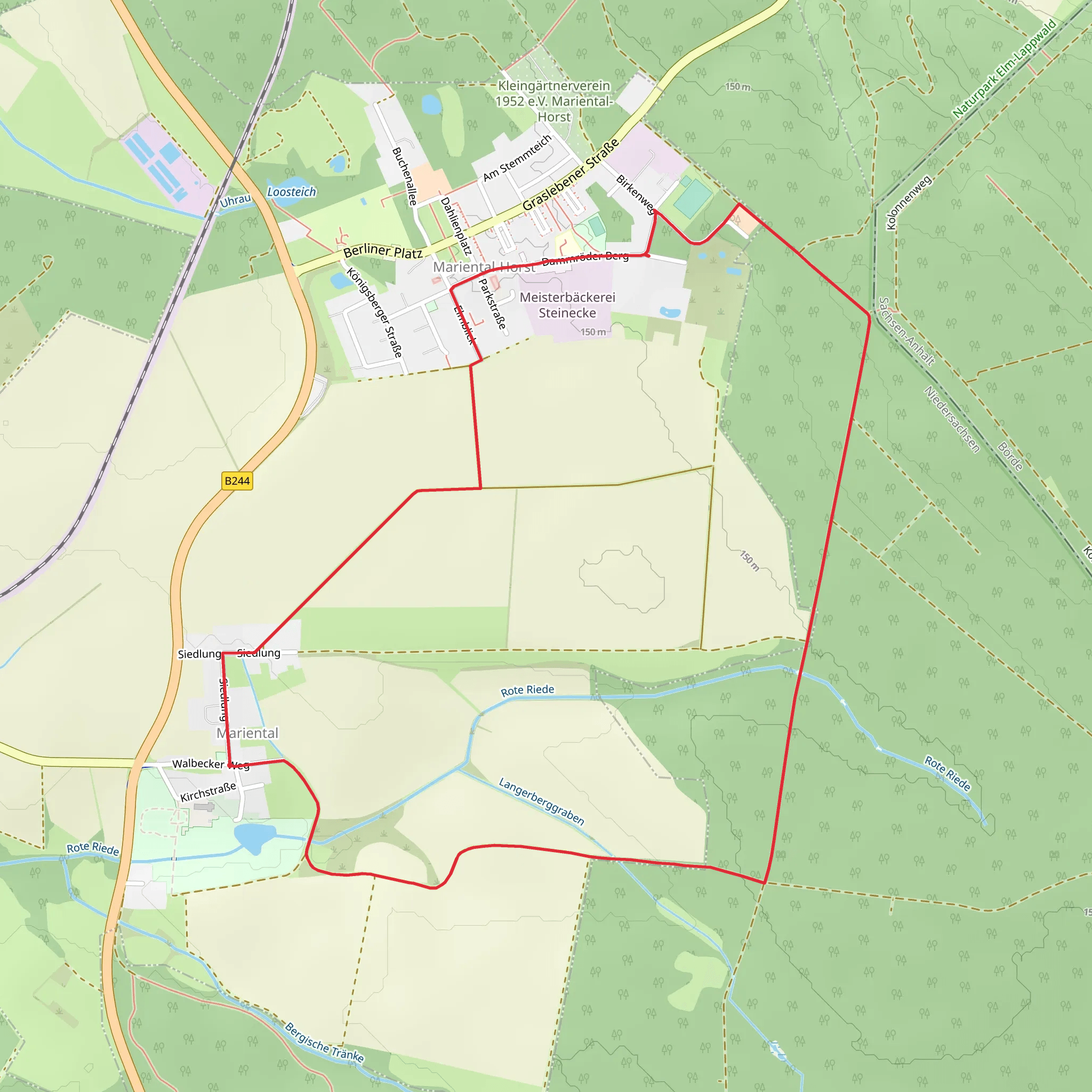 Lappwald Rundwanderweg Loop mobile static map