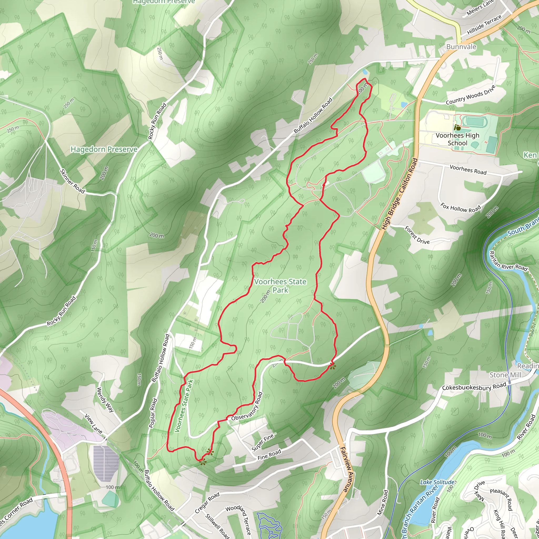 Vista and Highlands Loop Trail mobile static map