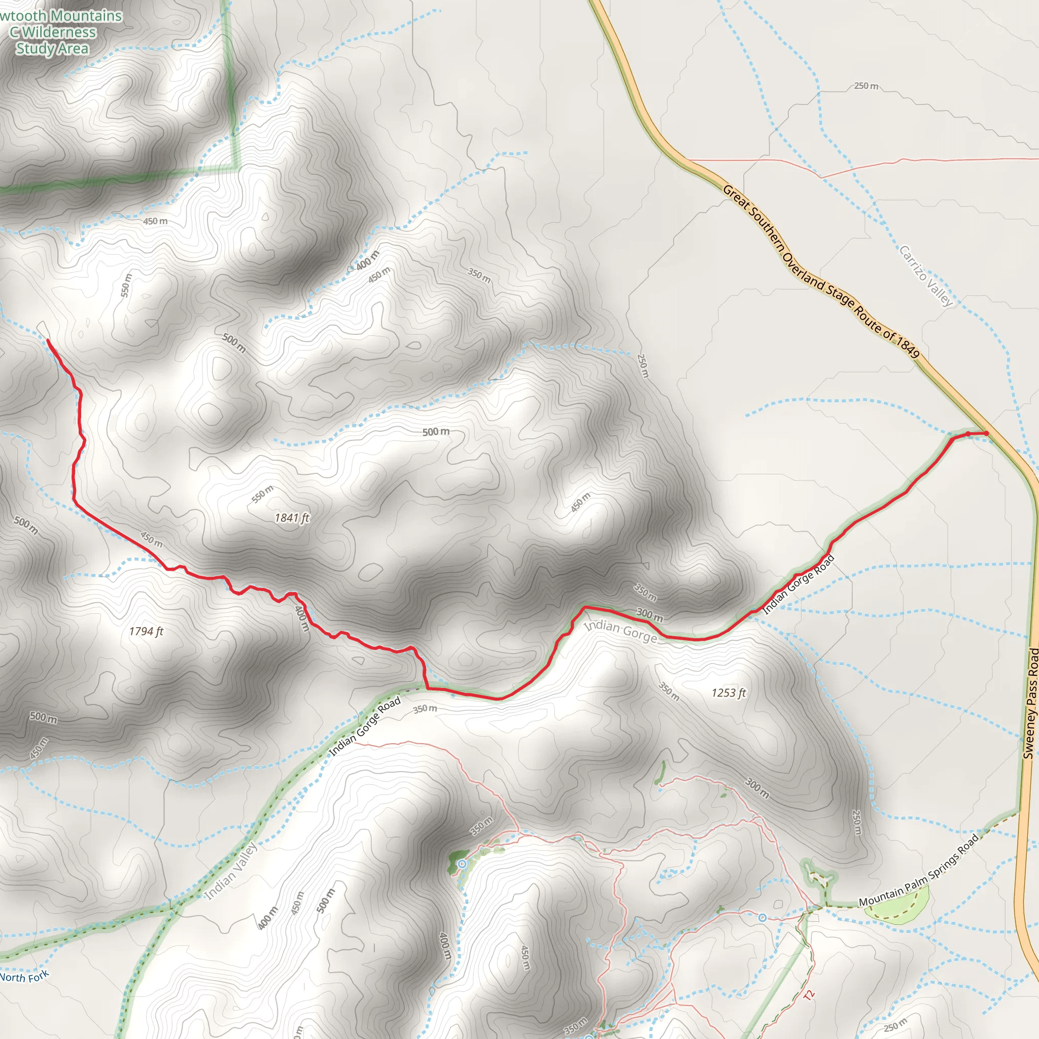Torote Canyon Trail mobile static map