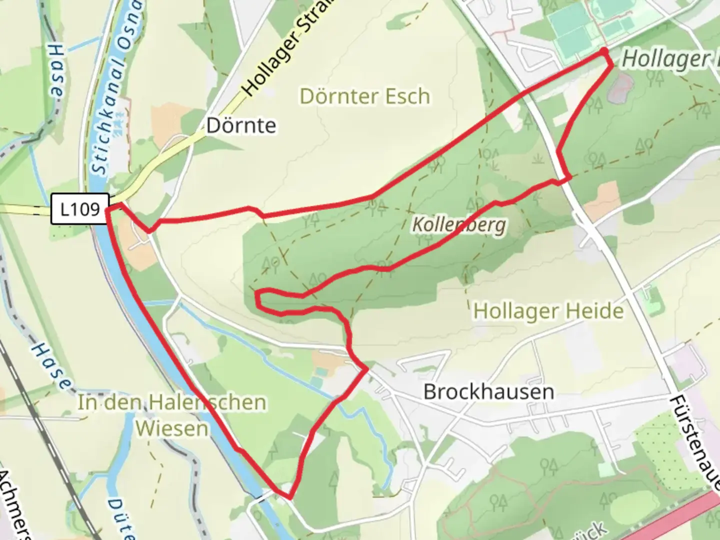 An image depicting the trail Tante Anna and Klumpe Loop and its surrounding area.