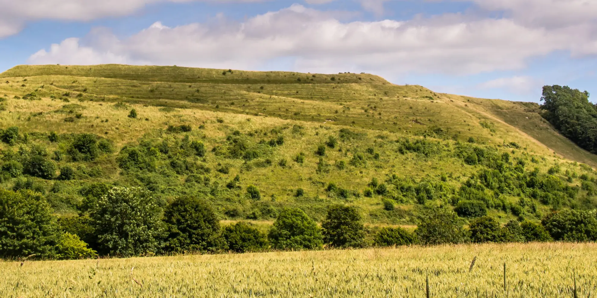 An image depicting the trail Battlesbury Hill from Norton Bavant and its surrounding area.