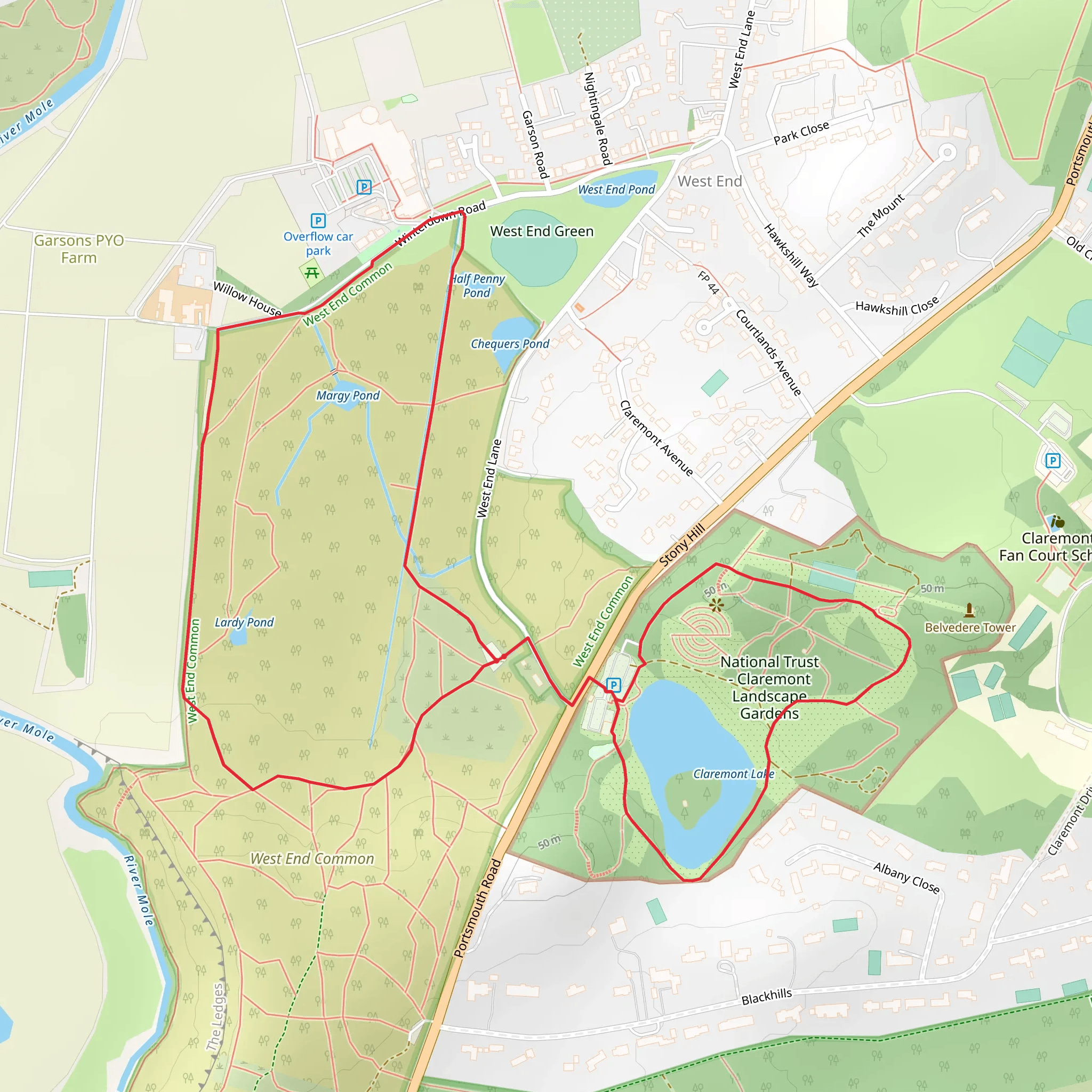 Claremont Park mobile static map