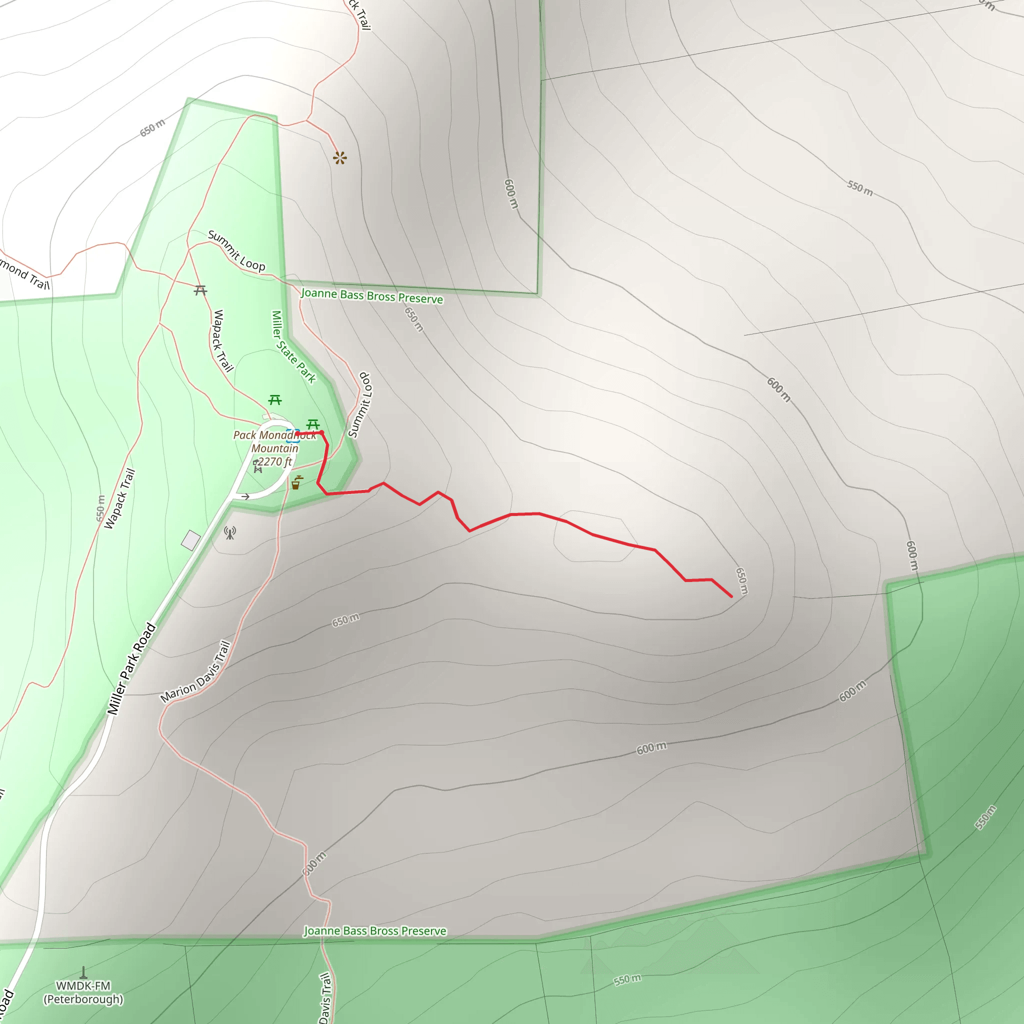 Spruce Knoll Trail mobile static map