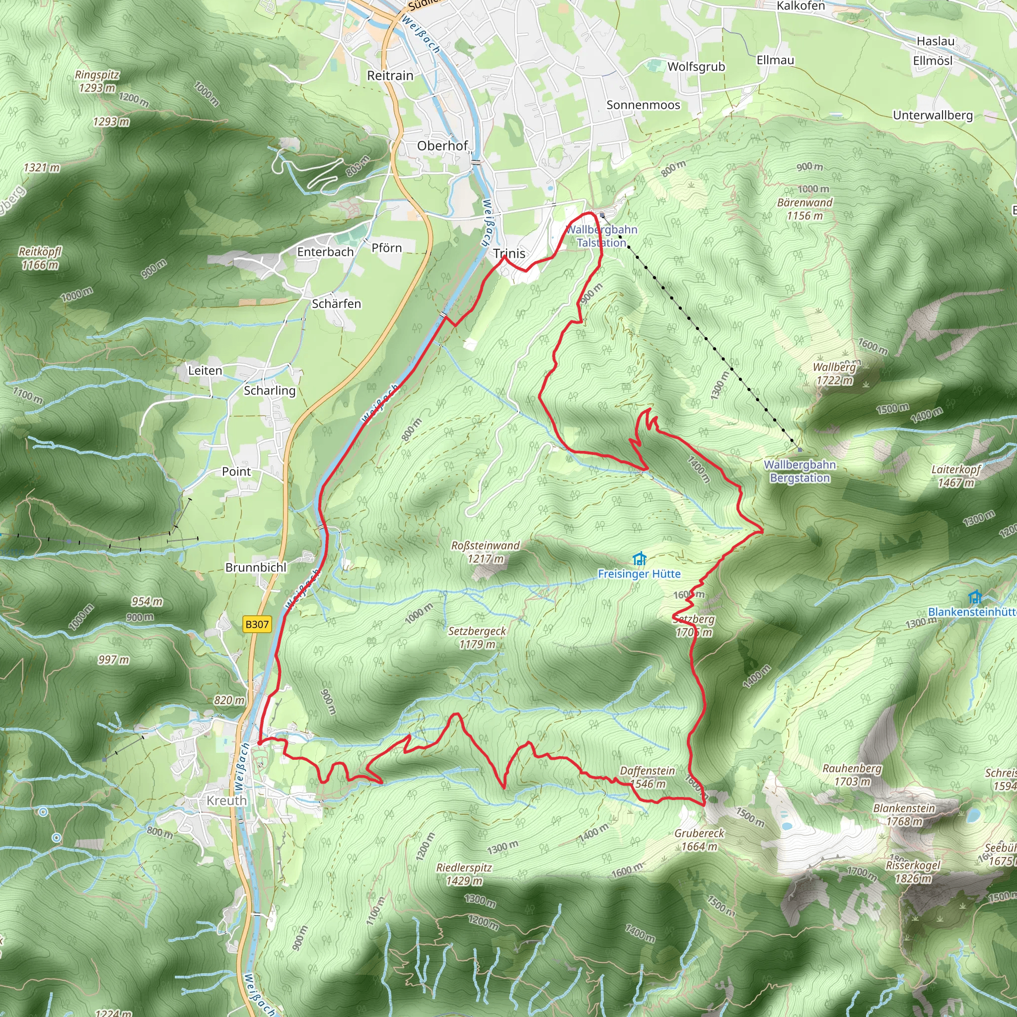 Kreuth Loop via Setzberg mobile static map