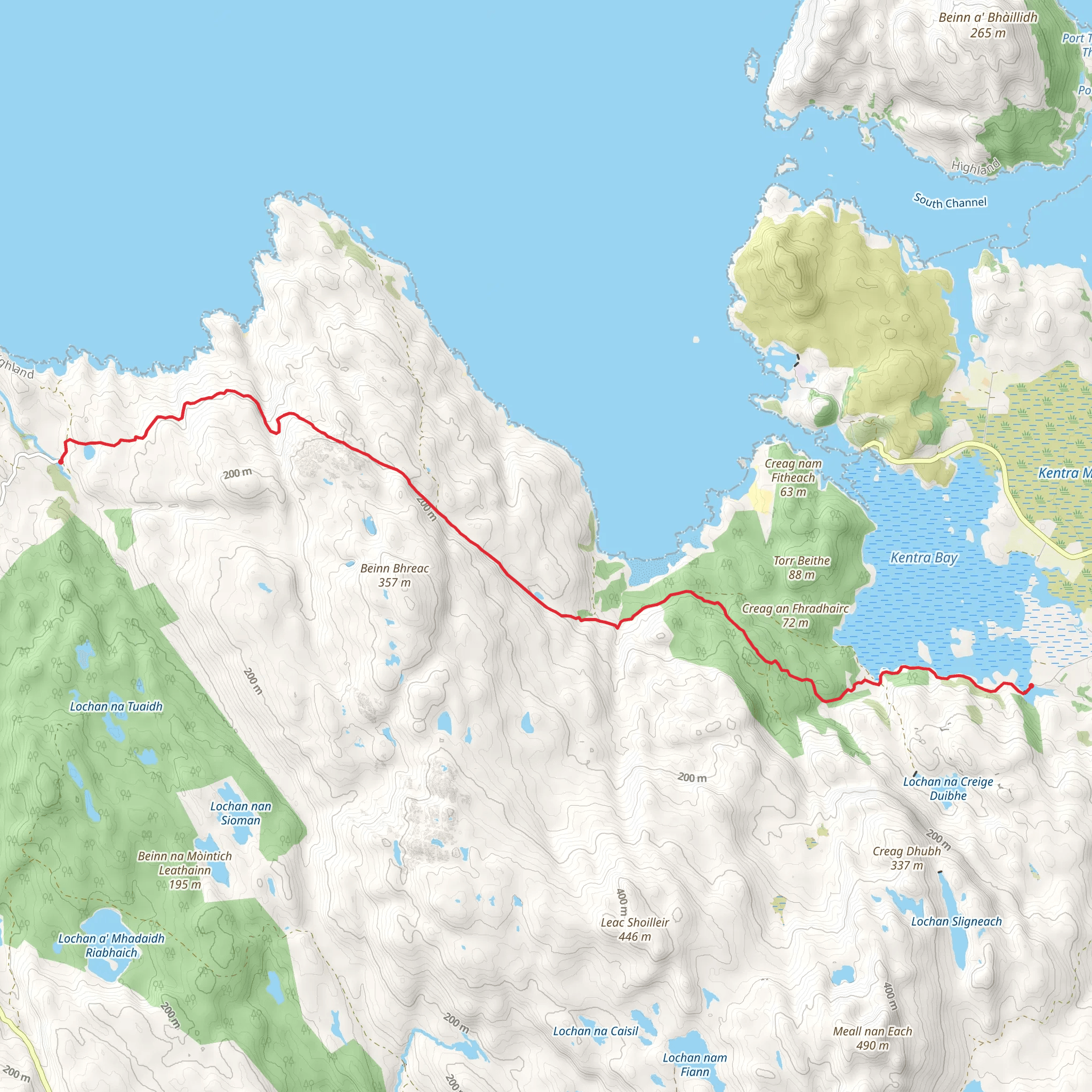 Kentra Bay to Ockle from Acharacle mobile static map