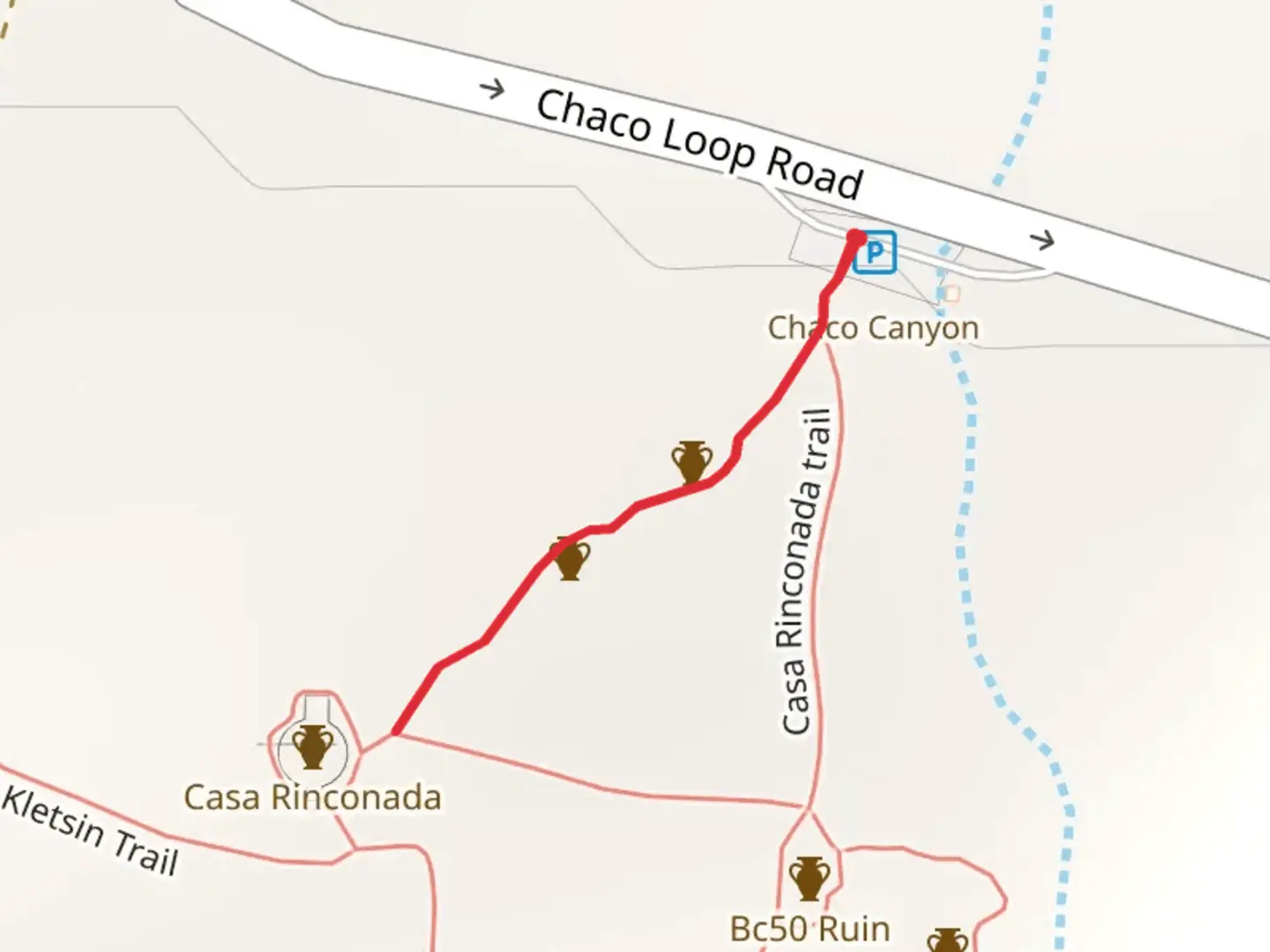 An image depicting the trail Casa Rinconada Trail and its surrounding area.