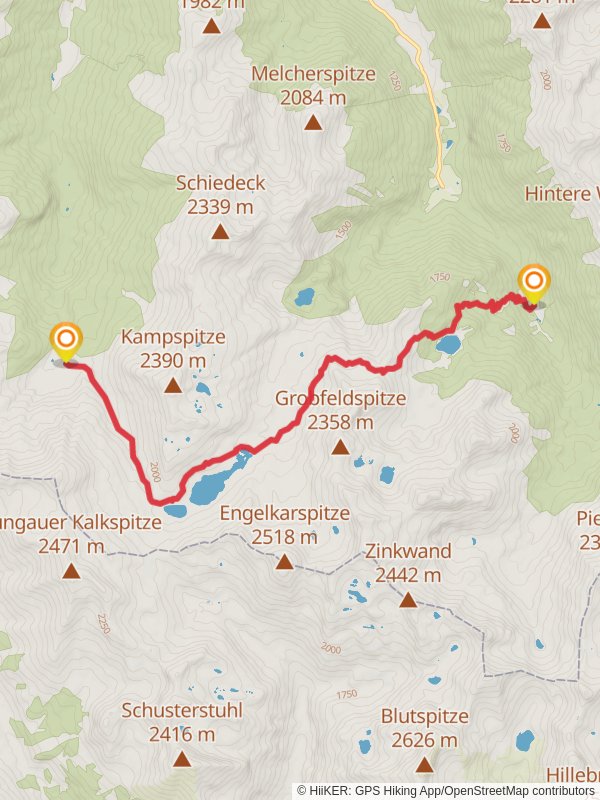 Ursprung Alp to Lake Duisitzkarsee mobile static map