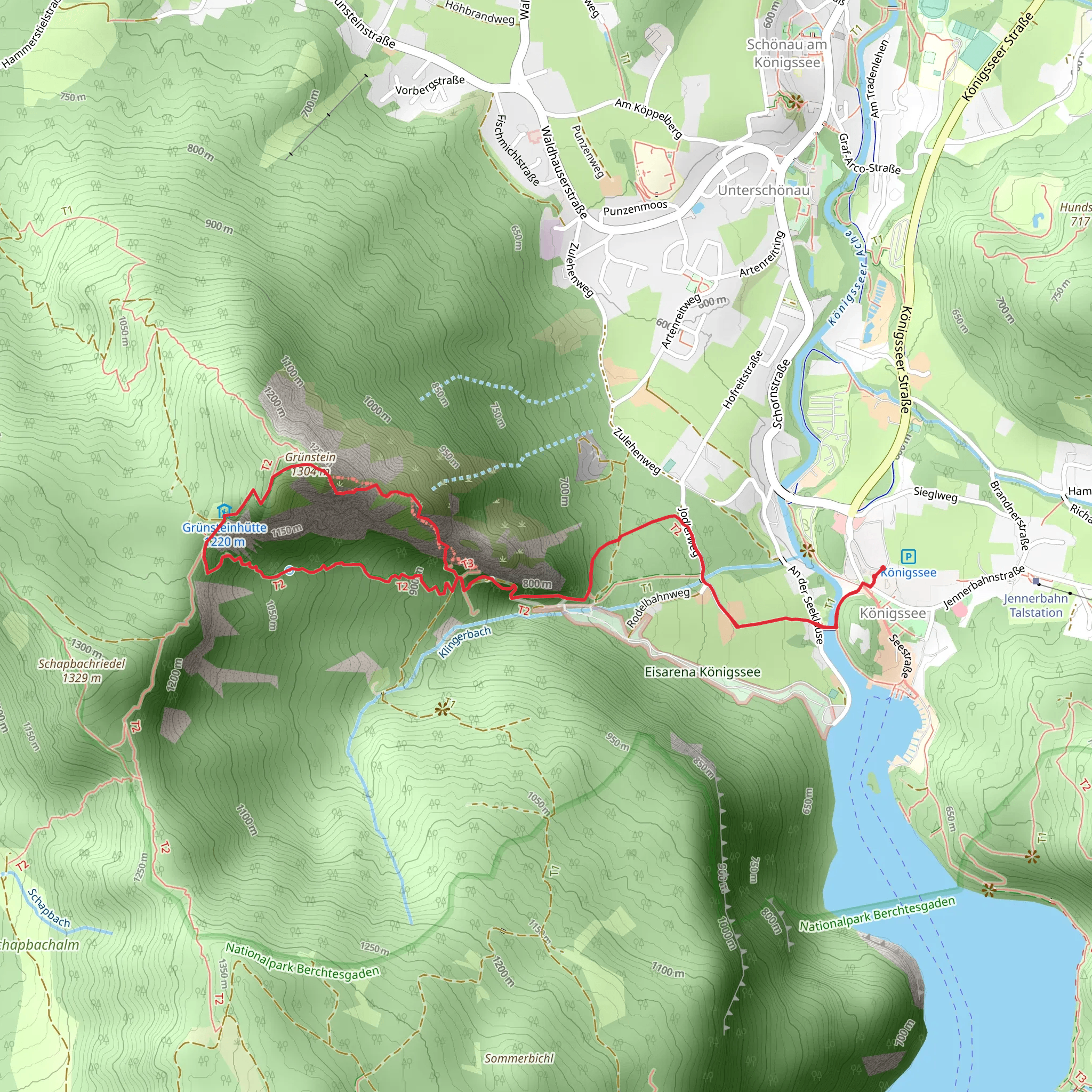 Grünstein Loop from Königssee mobile static map