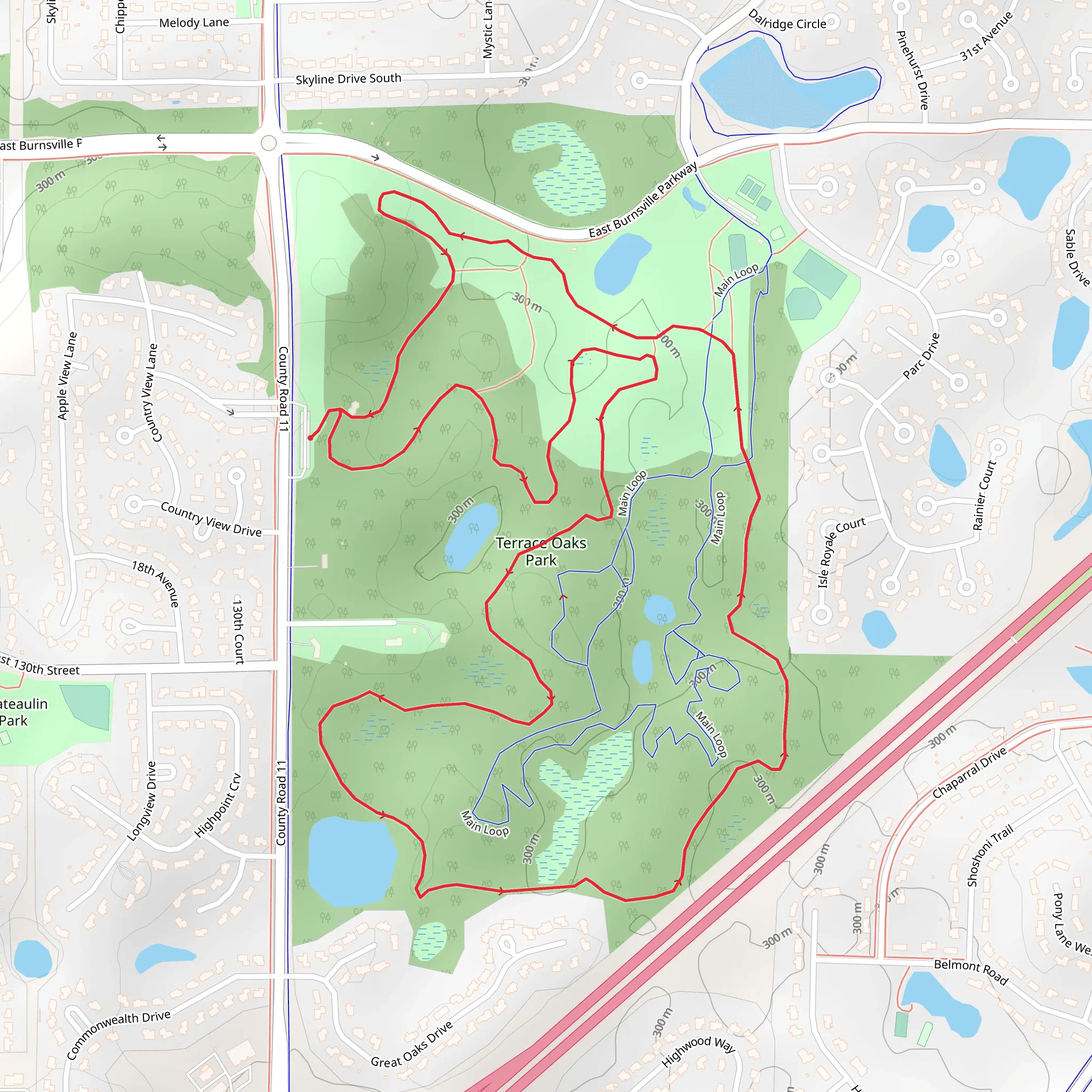 Terrace Oaks Park Loop mobile static map