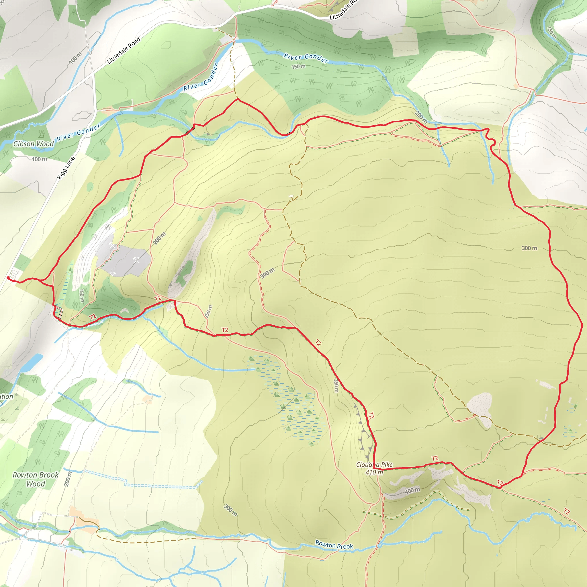 Clougha Pike Loop mobile static map