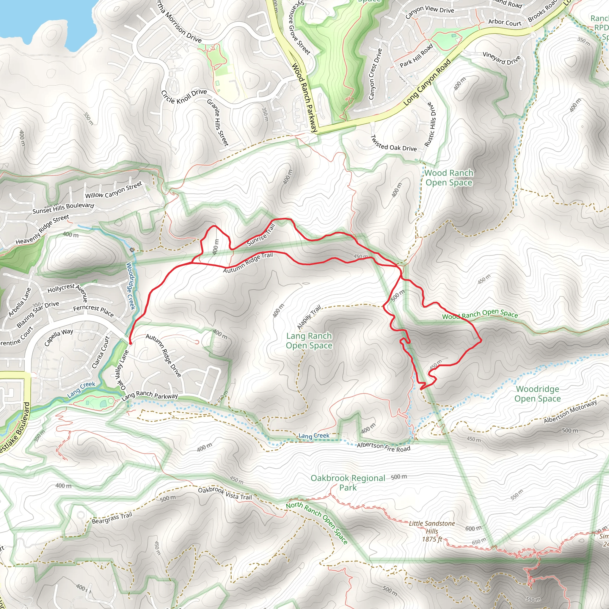 Autumn Ridge, Hidden Canyon and Sunrise Loop Trail mobile static map