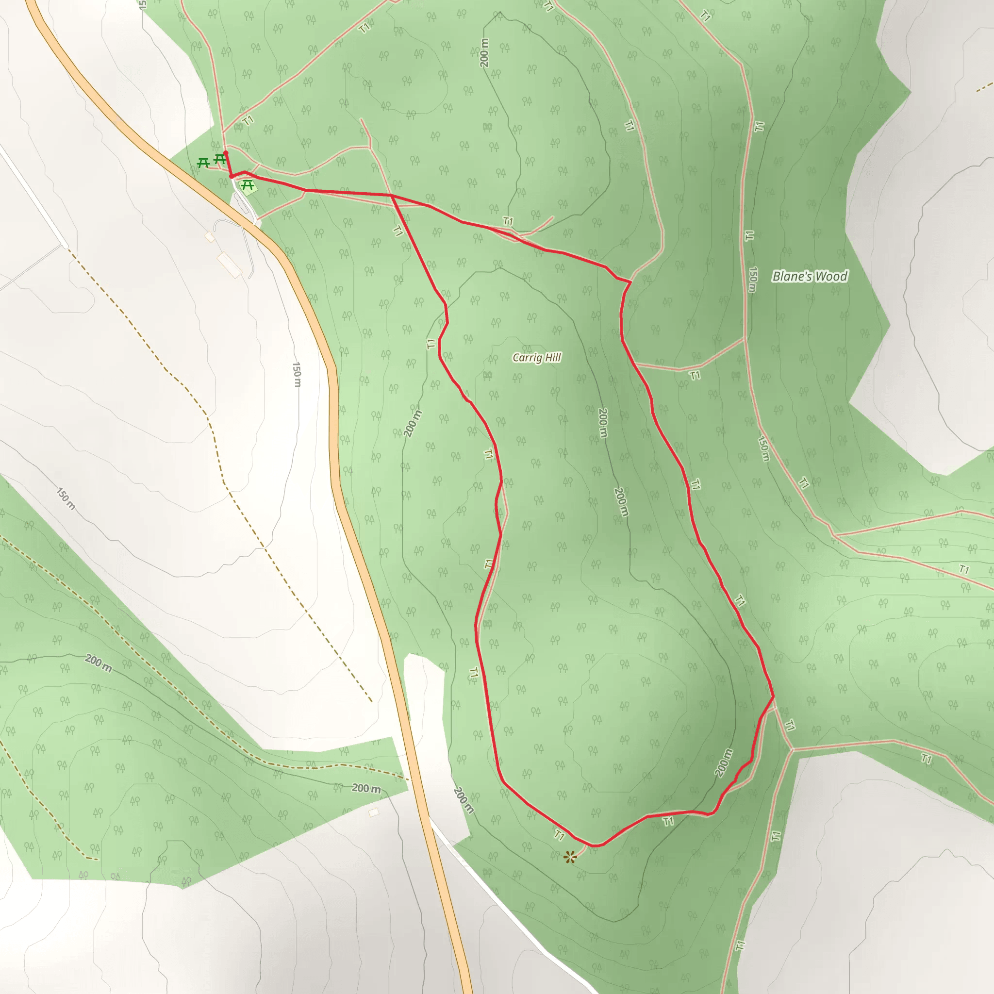 Oughaval Woods - Mass Rock Walk mobile static map