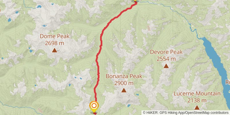 South Fork Agnes Creek via PCT - Washington Section K stage 4 Map