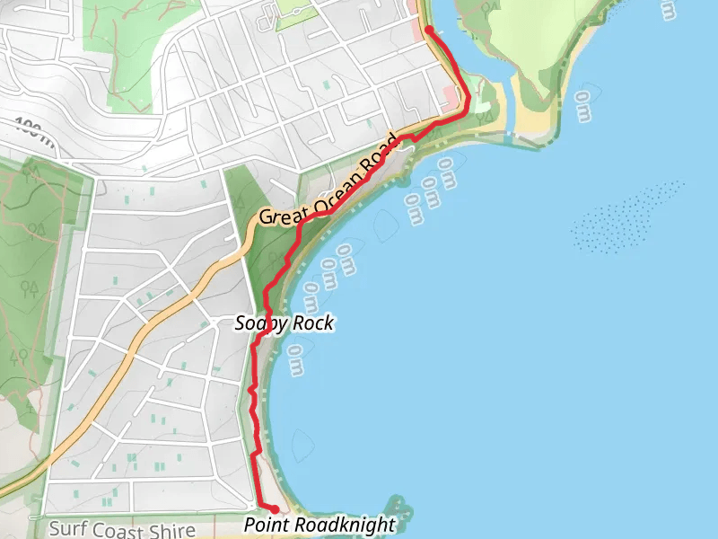 Anglesea to Point Roadnight Walk mobile static map