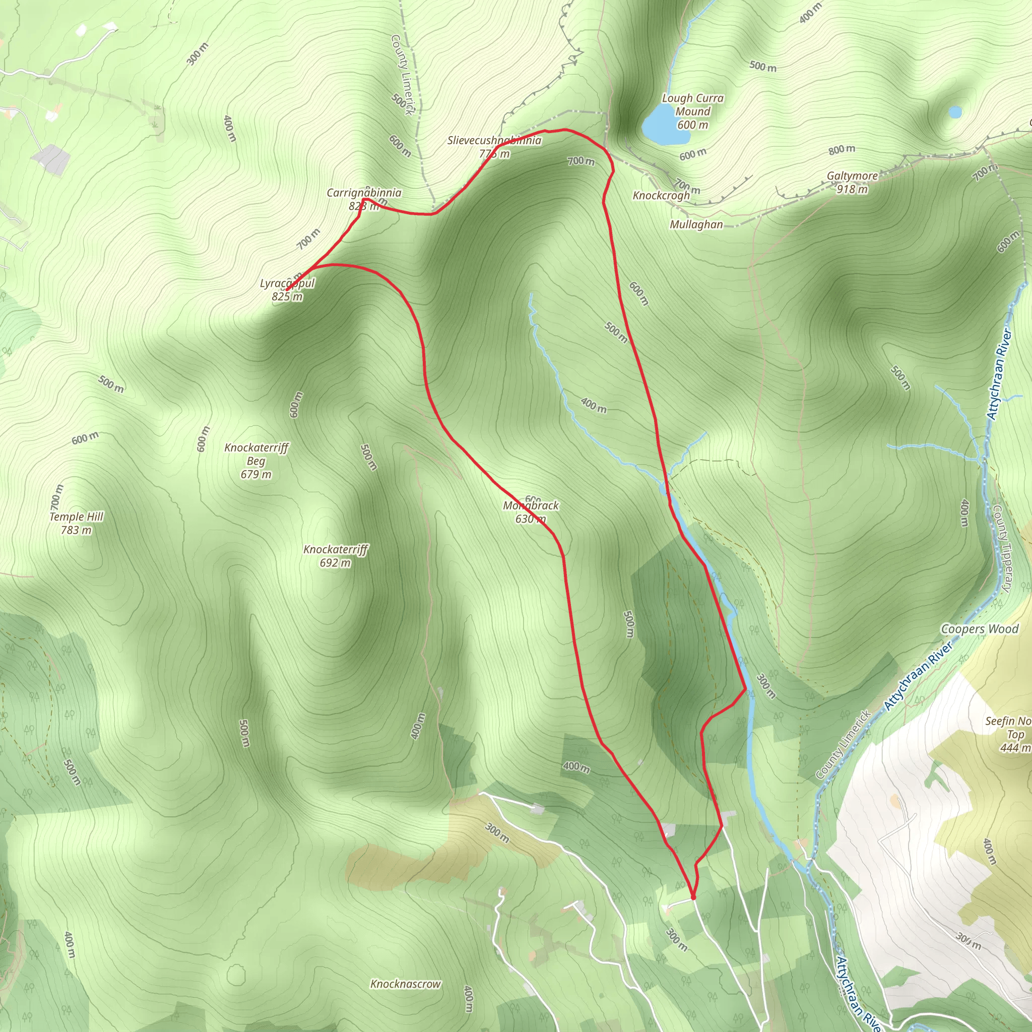 Lyracappul and Carrignabinnia Loop mobile static map