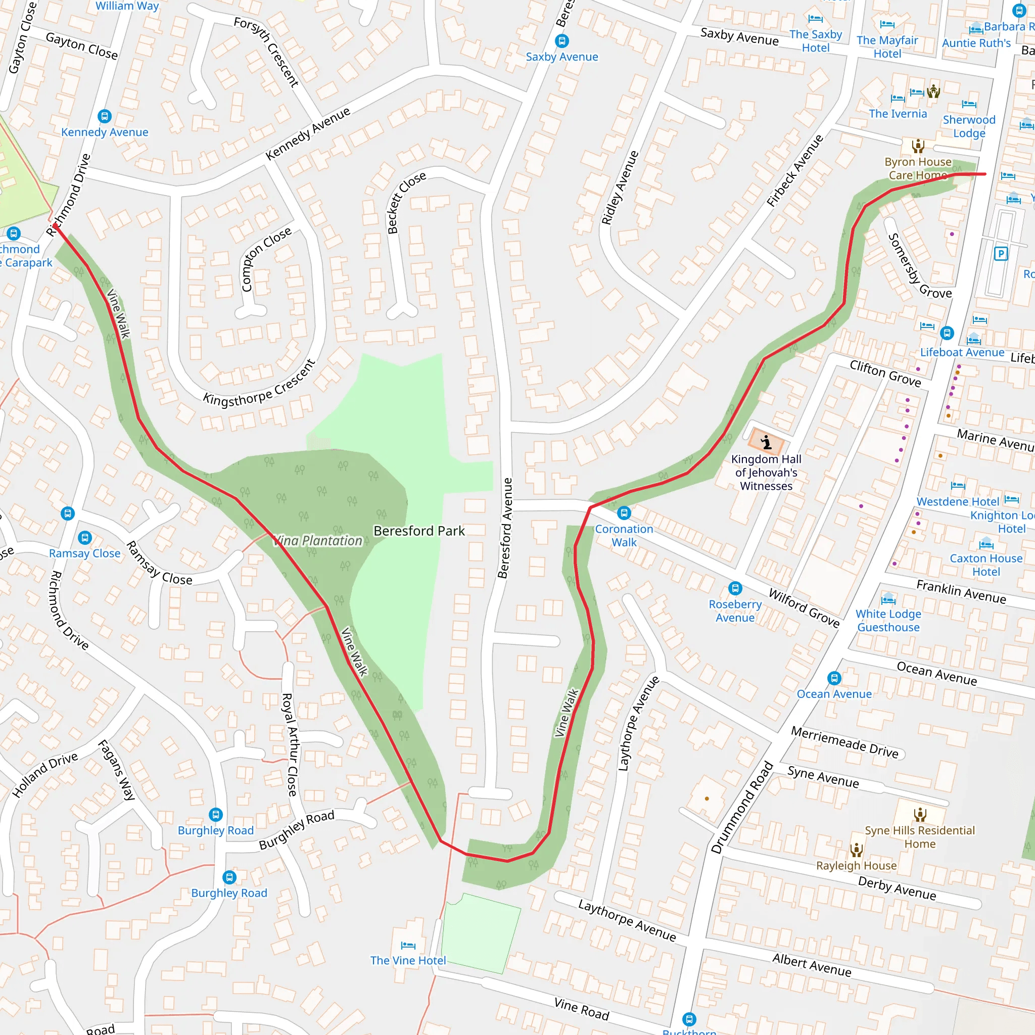 Baresford Park Walk mobile static map