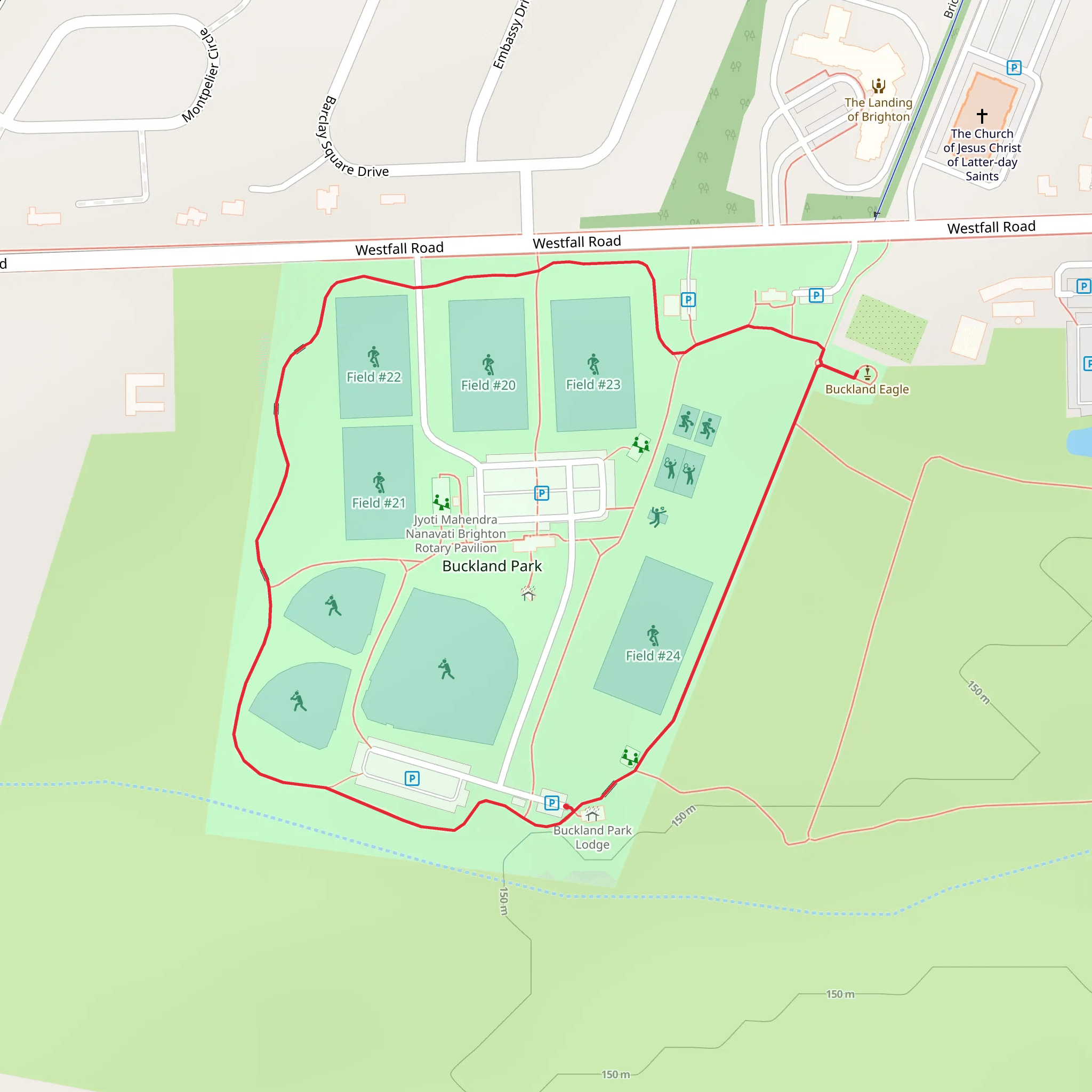 Buckland Park Loop Trail mobile static map