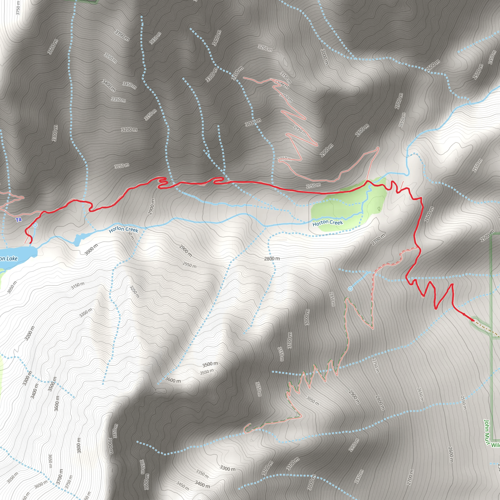 Horton Lakes Trail mobile static map