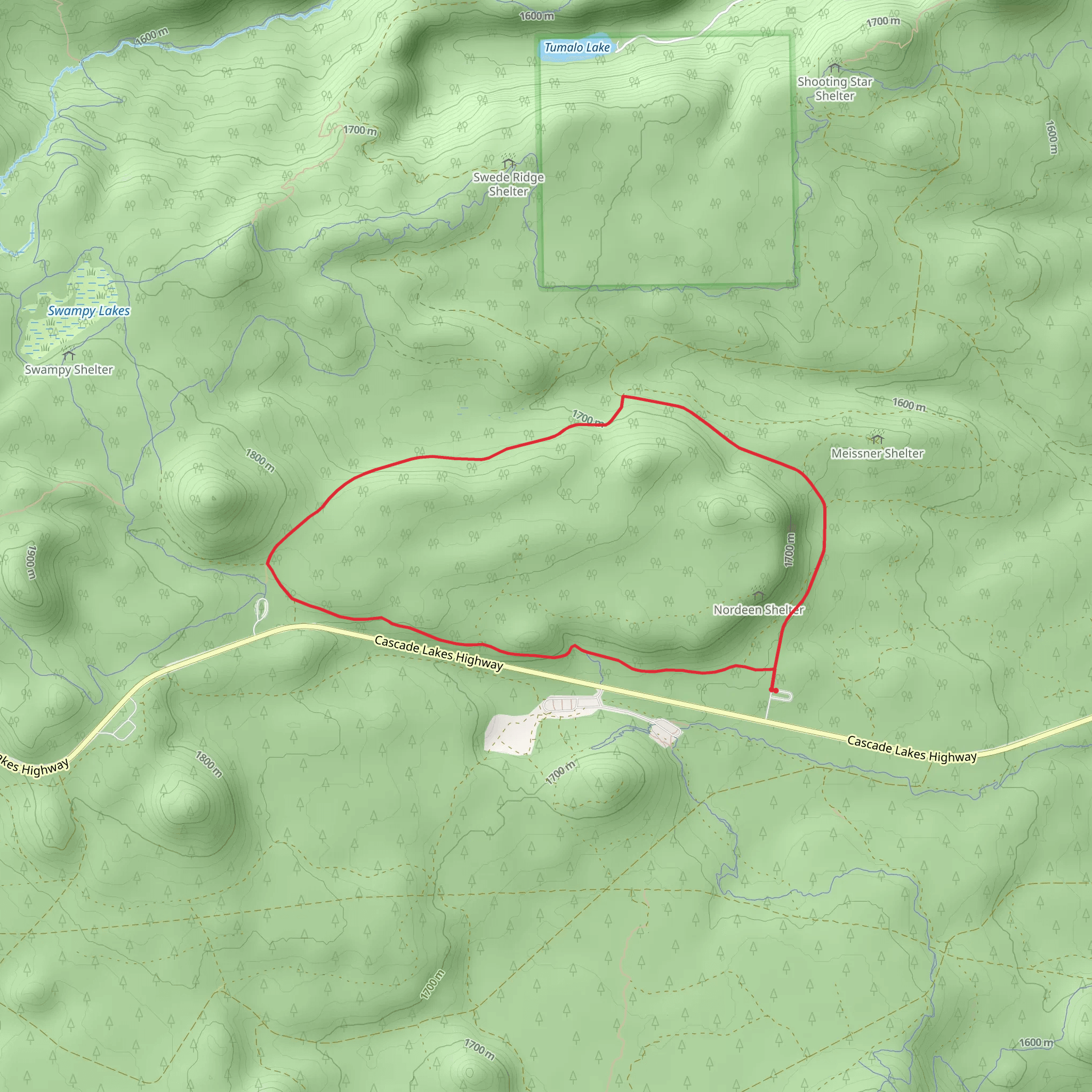 Swampy Snowshoe Loop mobile static map