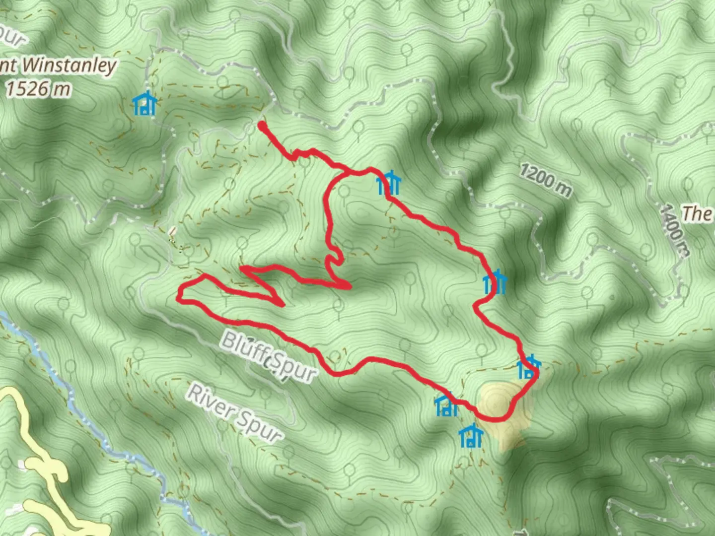 An image depicting the trail Mt Stirling Summit Interpretive Loop Trail and its surrounding area.