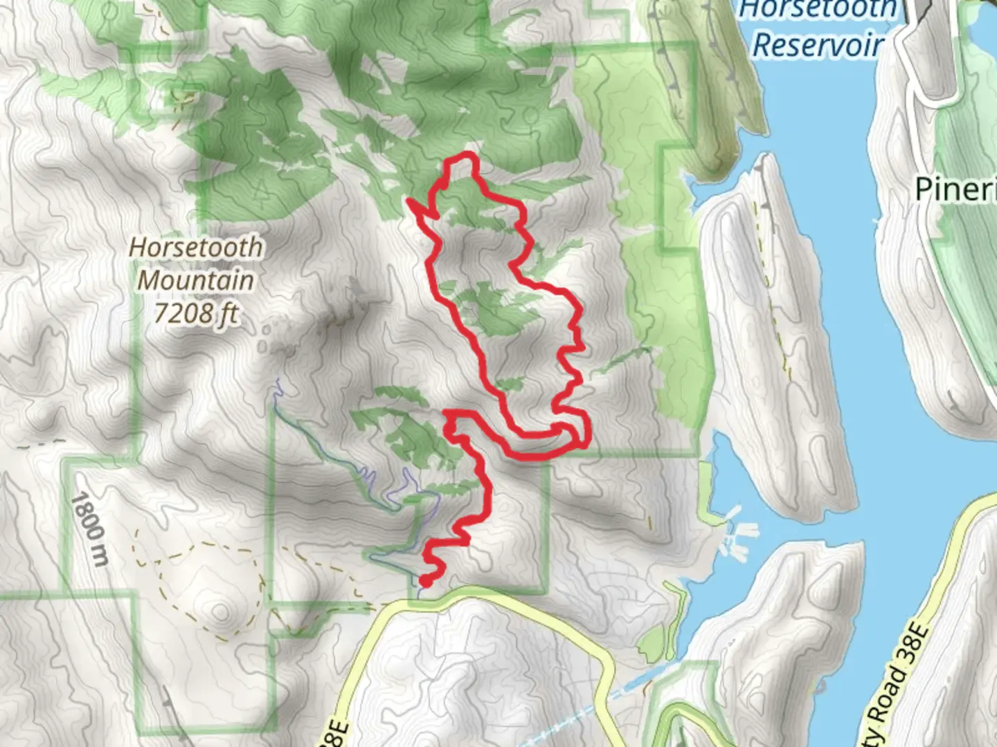An image depicting the trail Horsetooth Falls and Stout Loop Trail and its surrounding area.