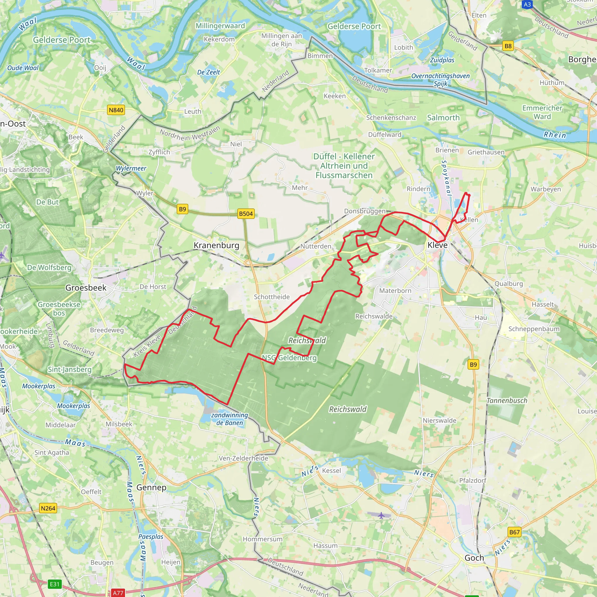 Reichswalde and Kroonbeek Loop mobile static map