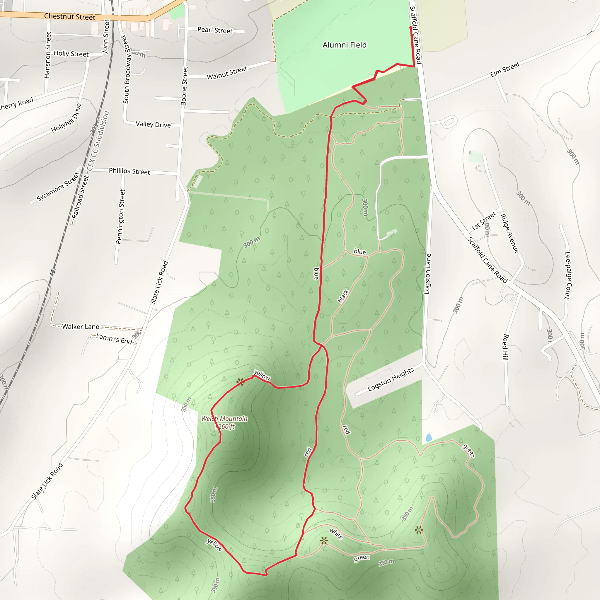Welch Mountain in Berea College Forest LoopLoop mobile static map