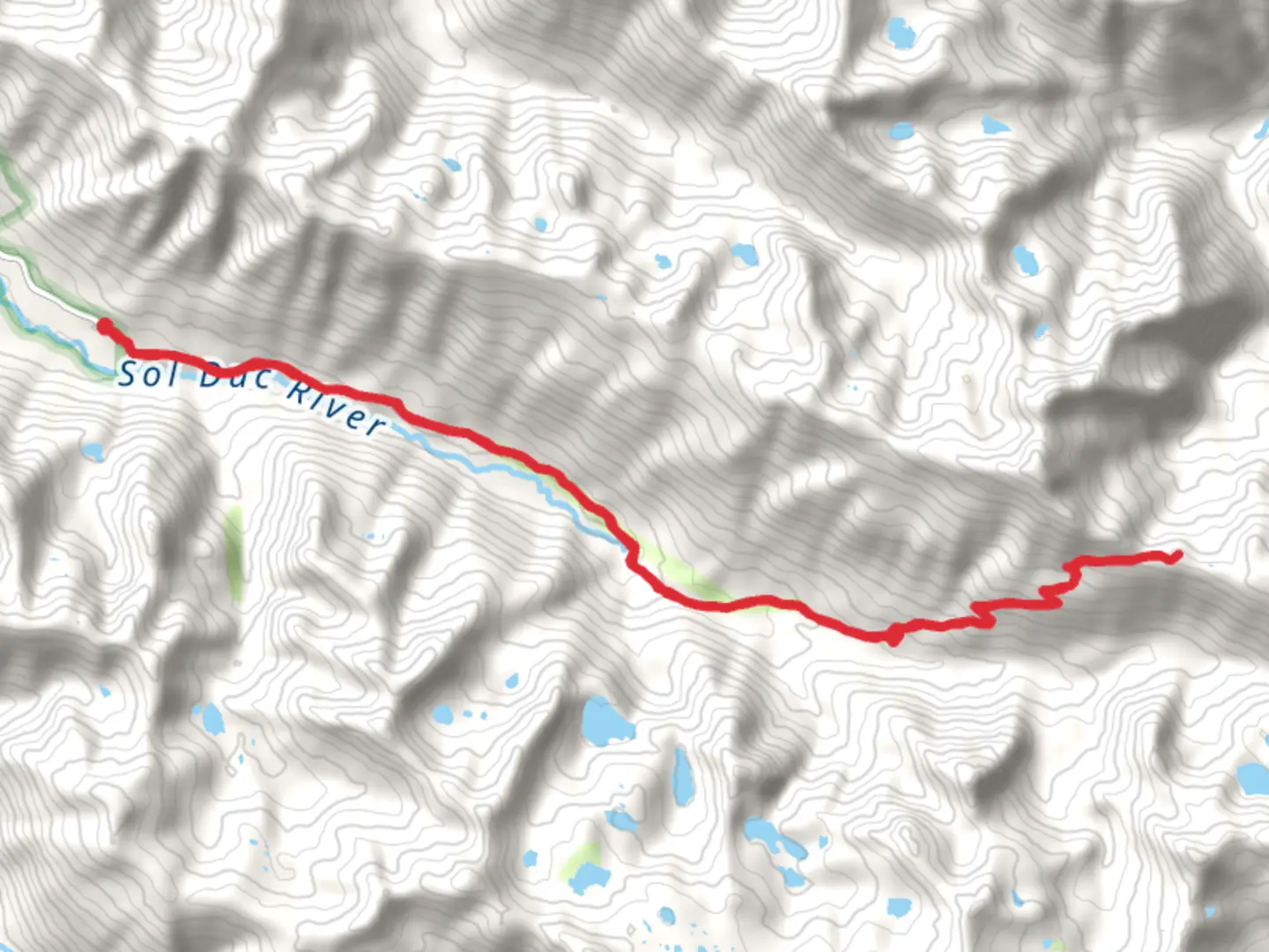 An image depicting the trail Appleton Pass via Sol Duc Falls Nature Trail and its surrounding area.