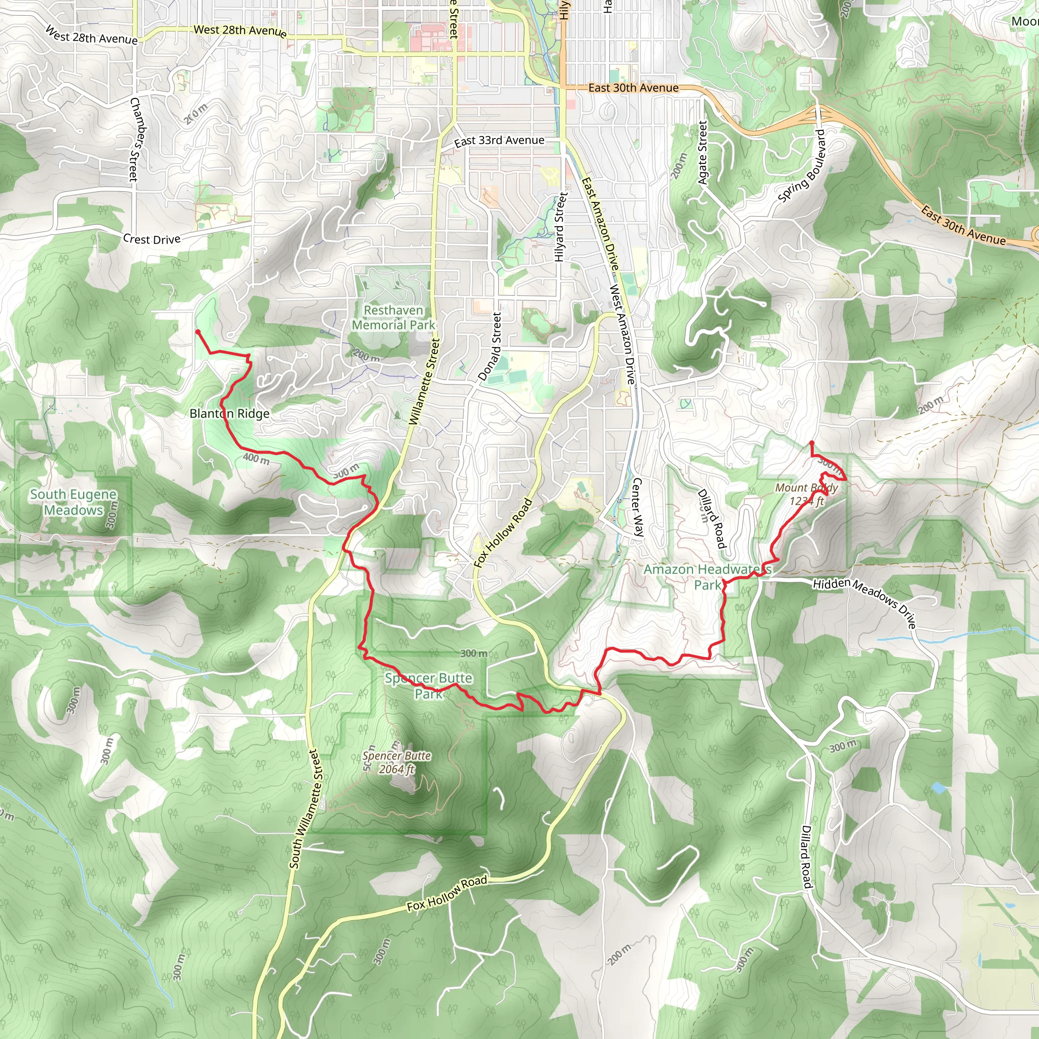 Mount Baldy and Blanton Ridge via Ridgeline Trail mobile static map