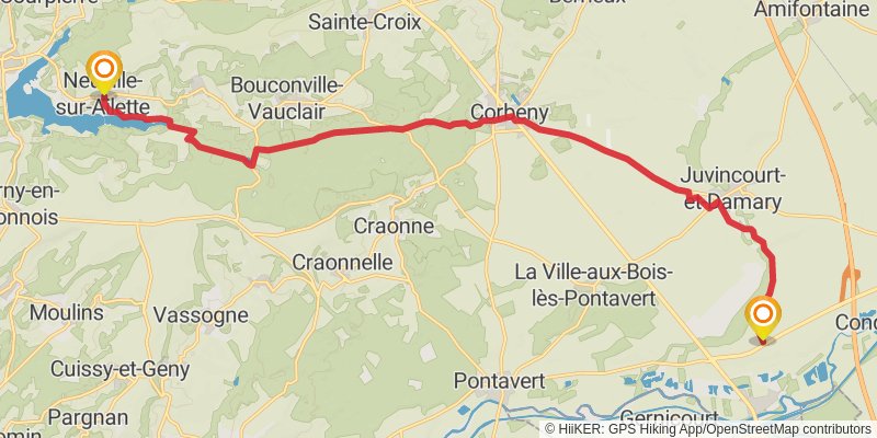 Via Francigena - France stage 20 Map