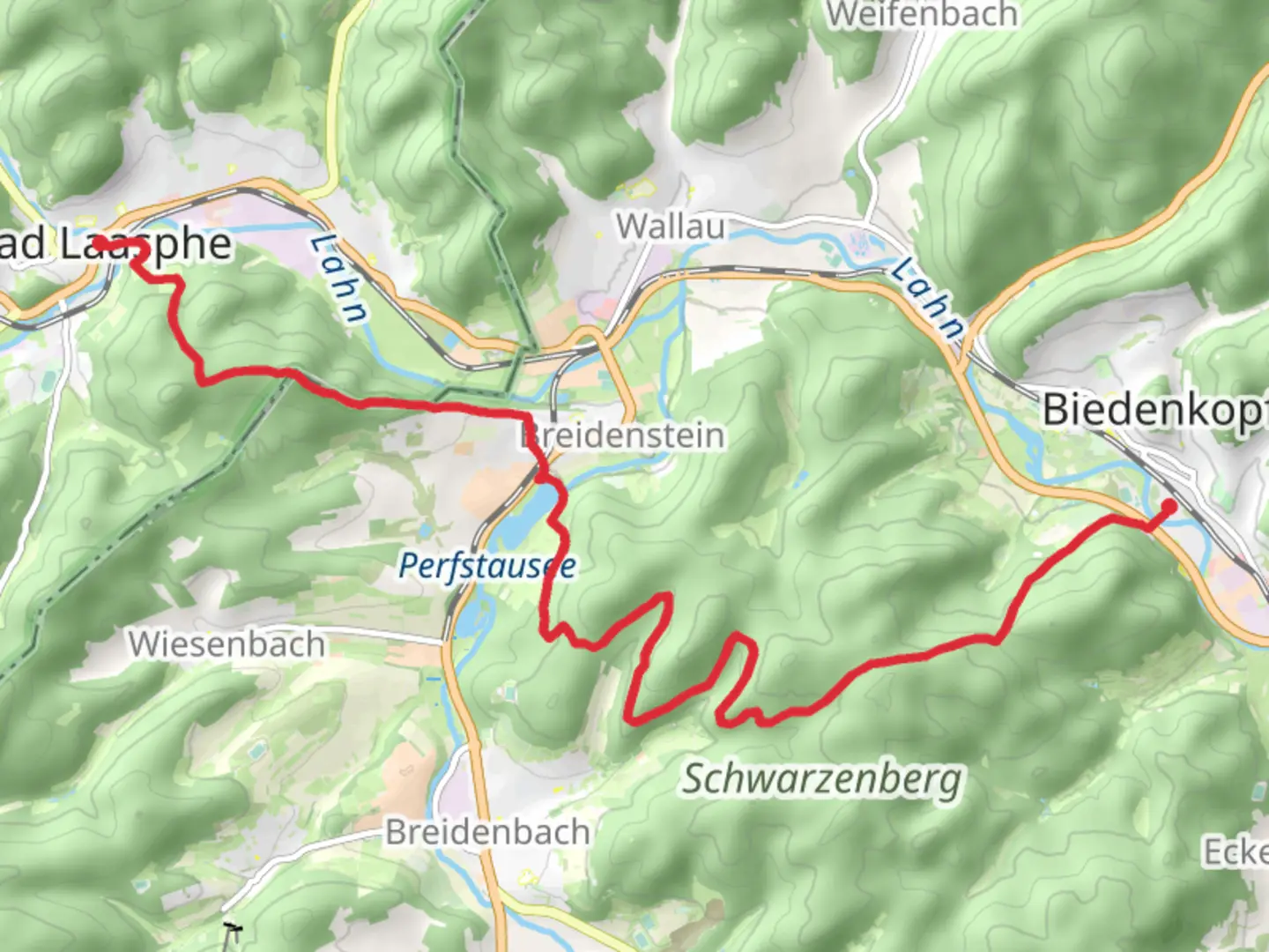 An image depicting the trail Bad Laasphe to Sachsenhausen Walk and its surrounding area.