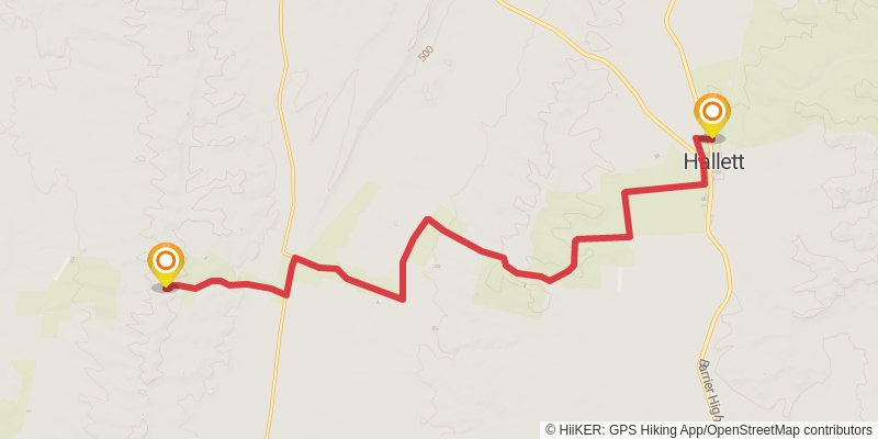 Mawson Trail stage 17 Map