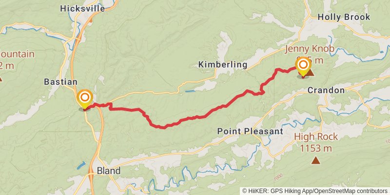 Appalachian Trail - Virginia stage 13 Map