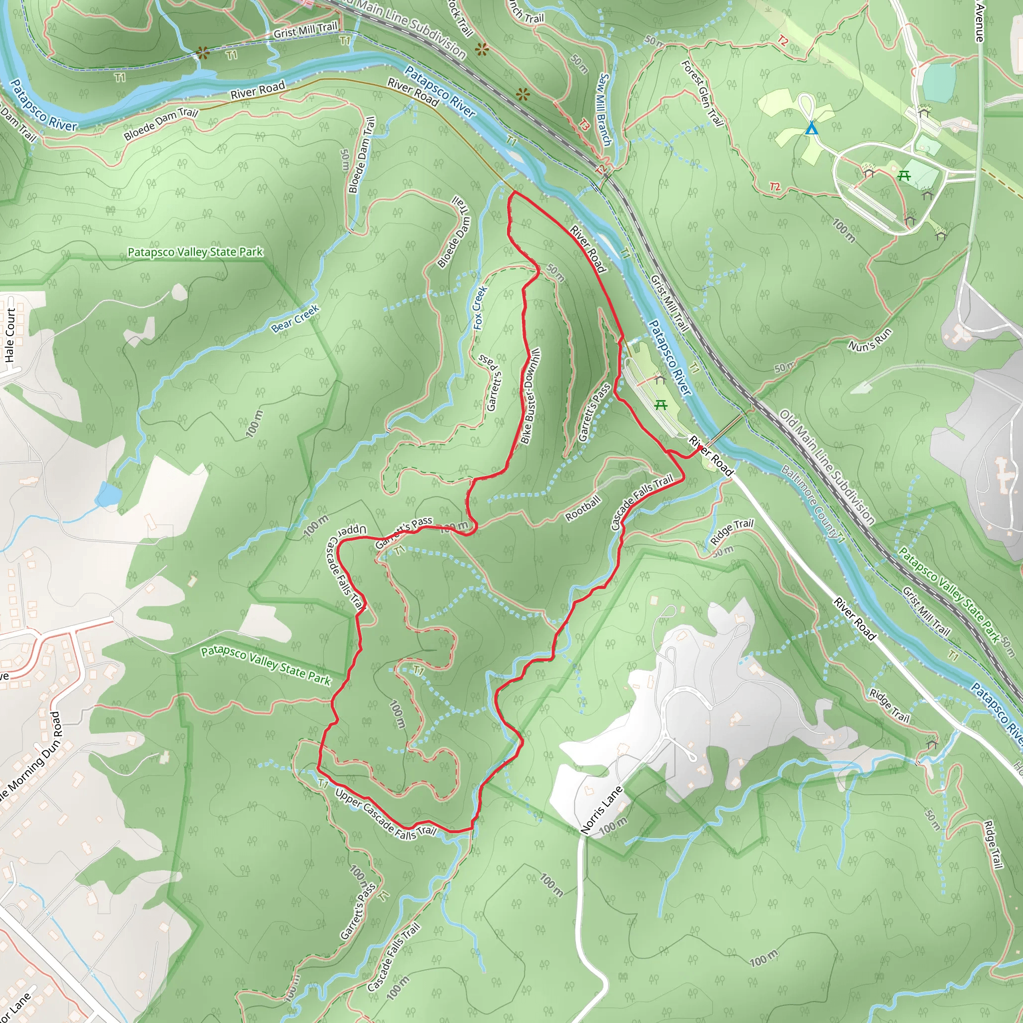 Cascade Creek Loop mobile static map