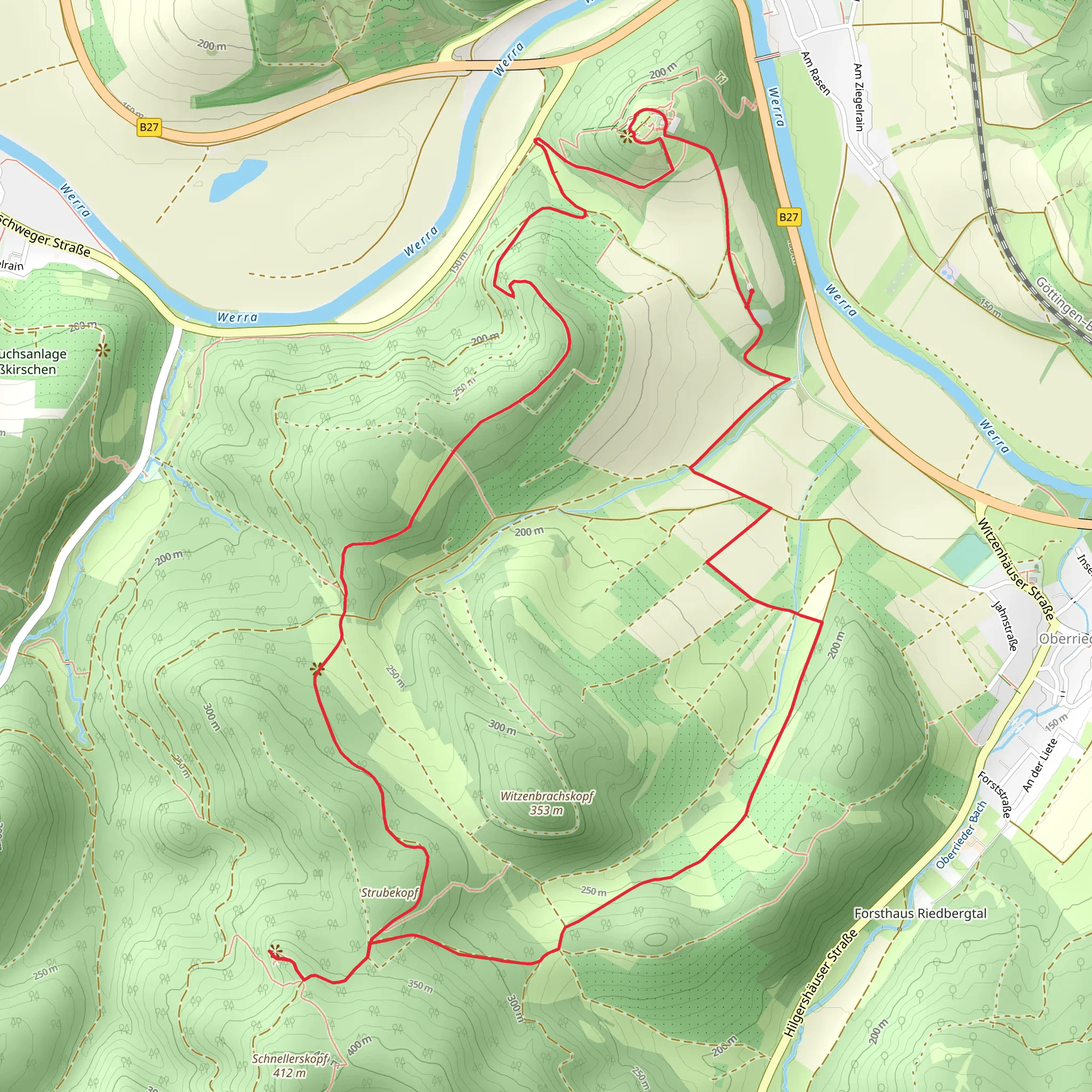 Ludwigstein and Großer Habichtstein Loop mobile static map