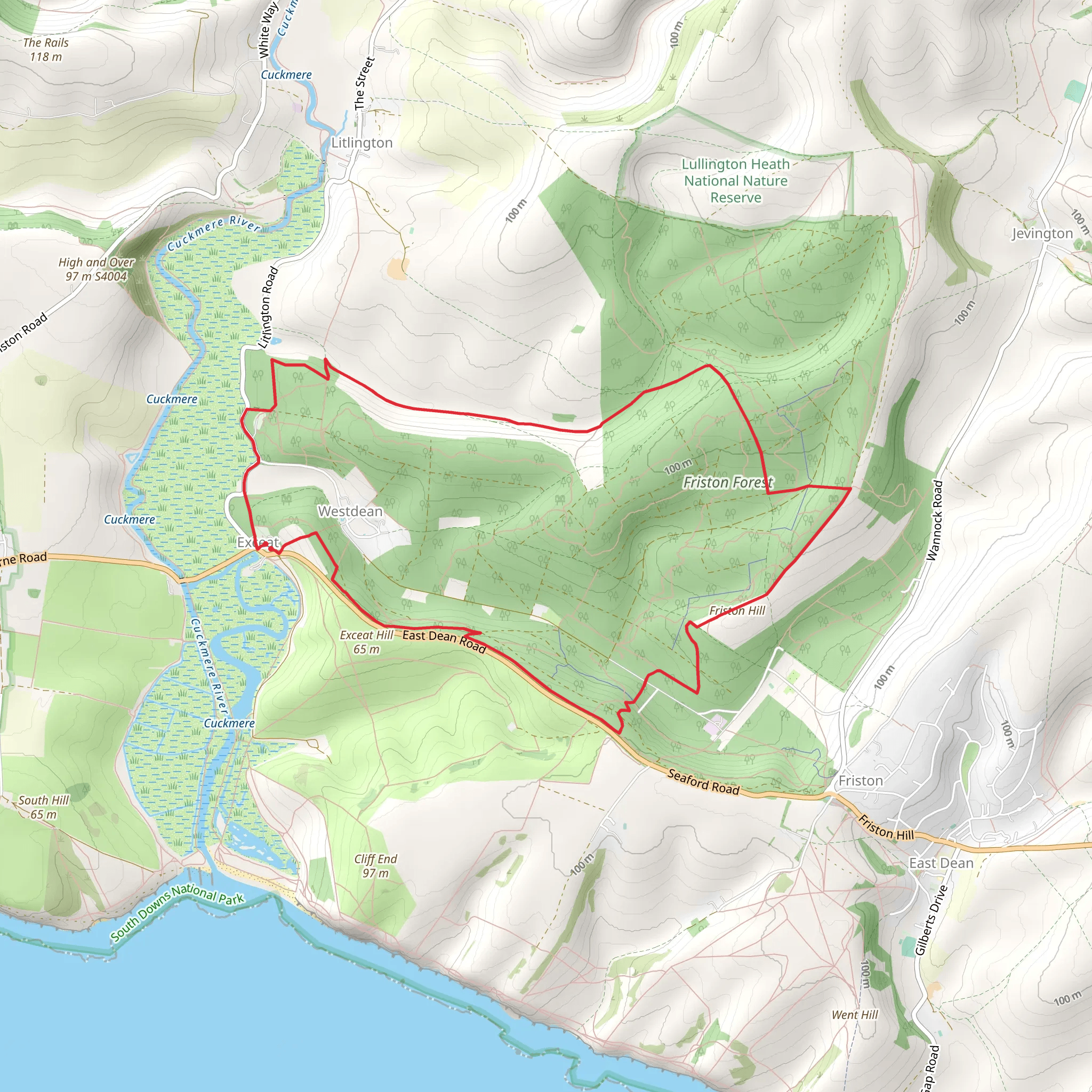 Friston Forest Circular mobile static map