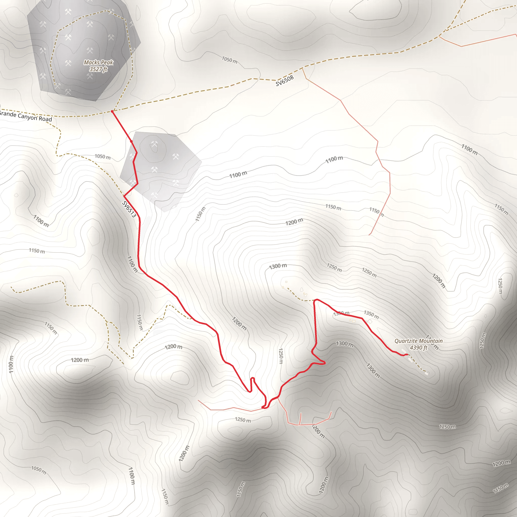 Quartzite Mountain from Oro Grande Canyon Road mobile static map