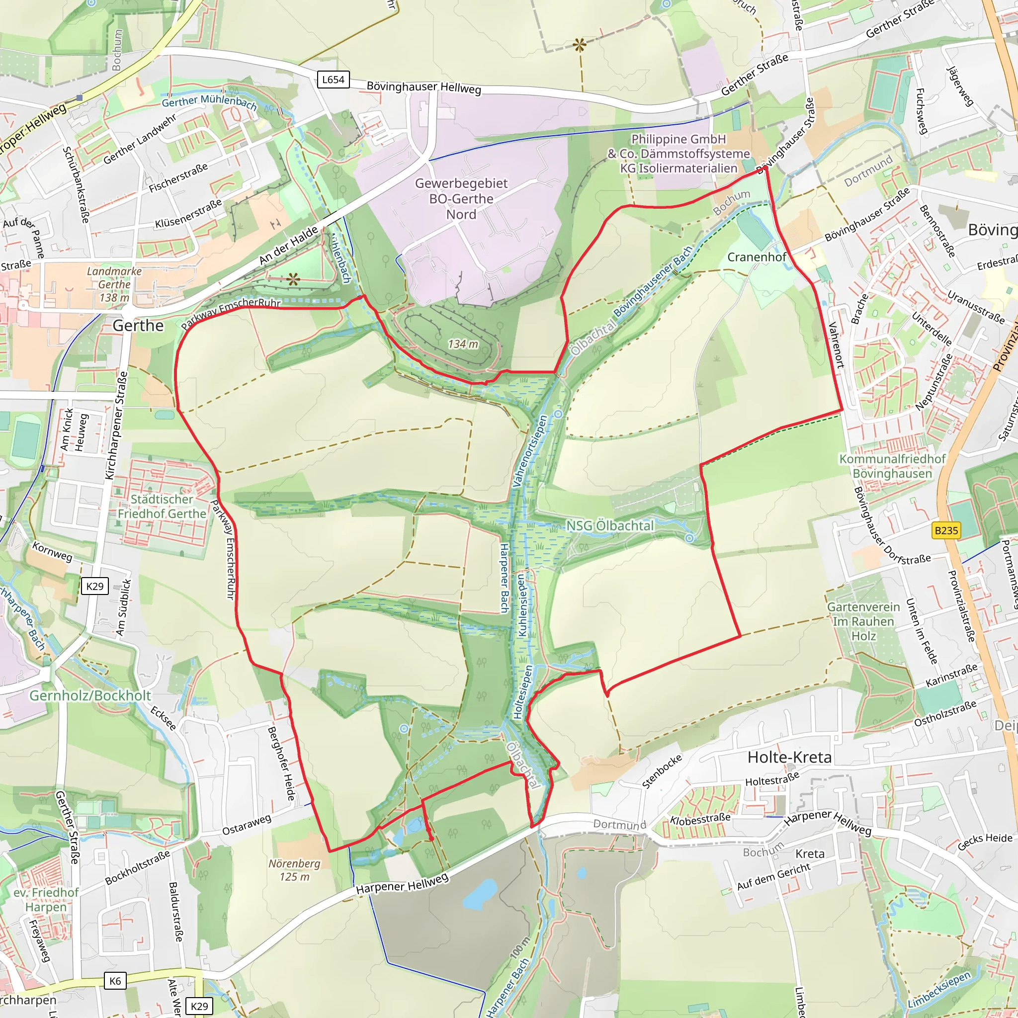 Oberes Oelbachtal and Bövinghauser Dorfstraße Loop mobile static map