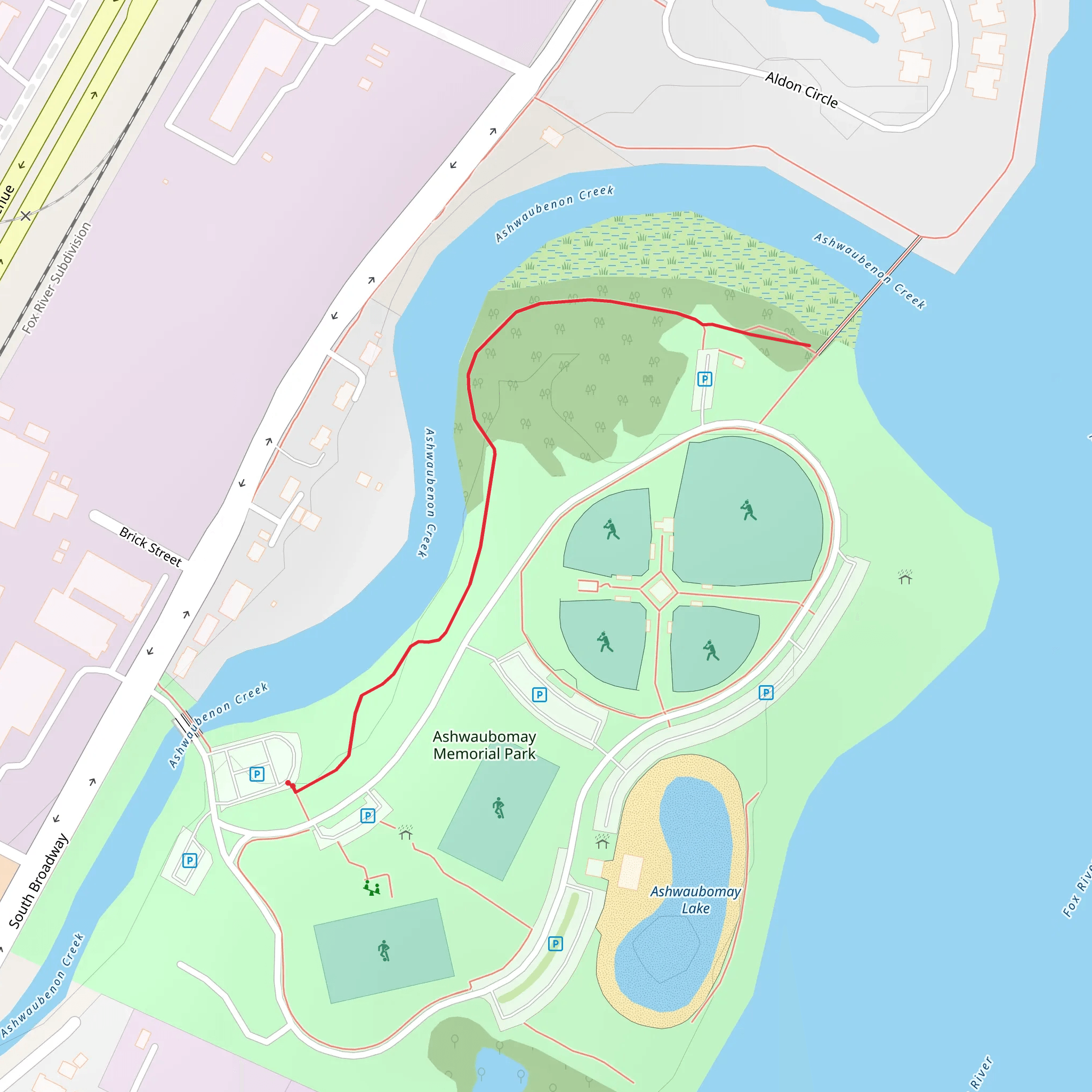 Ashwaubenon Creek Walk mobile static map