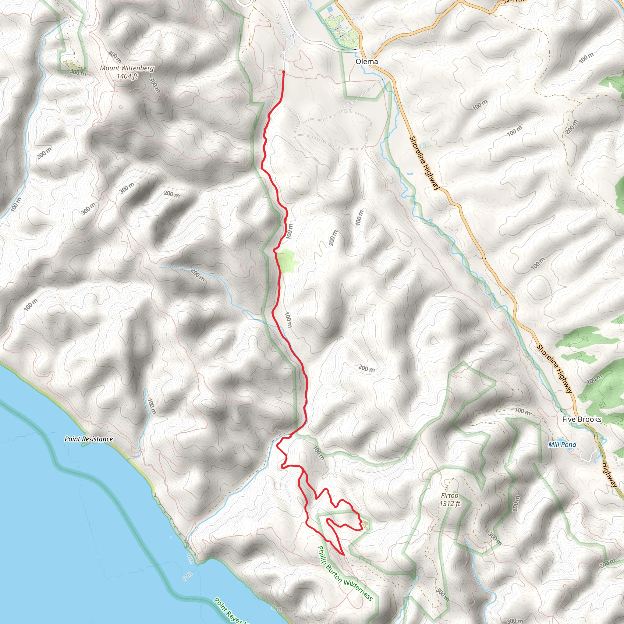 Bear Valley, Divide Meadow and Glen Camp Loop Trail mobile static map
