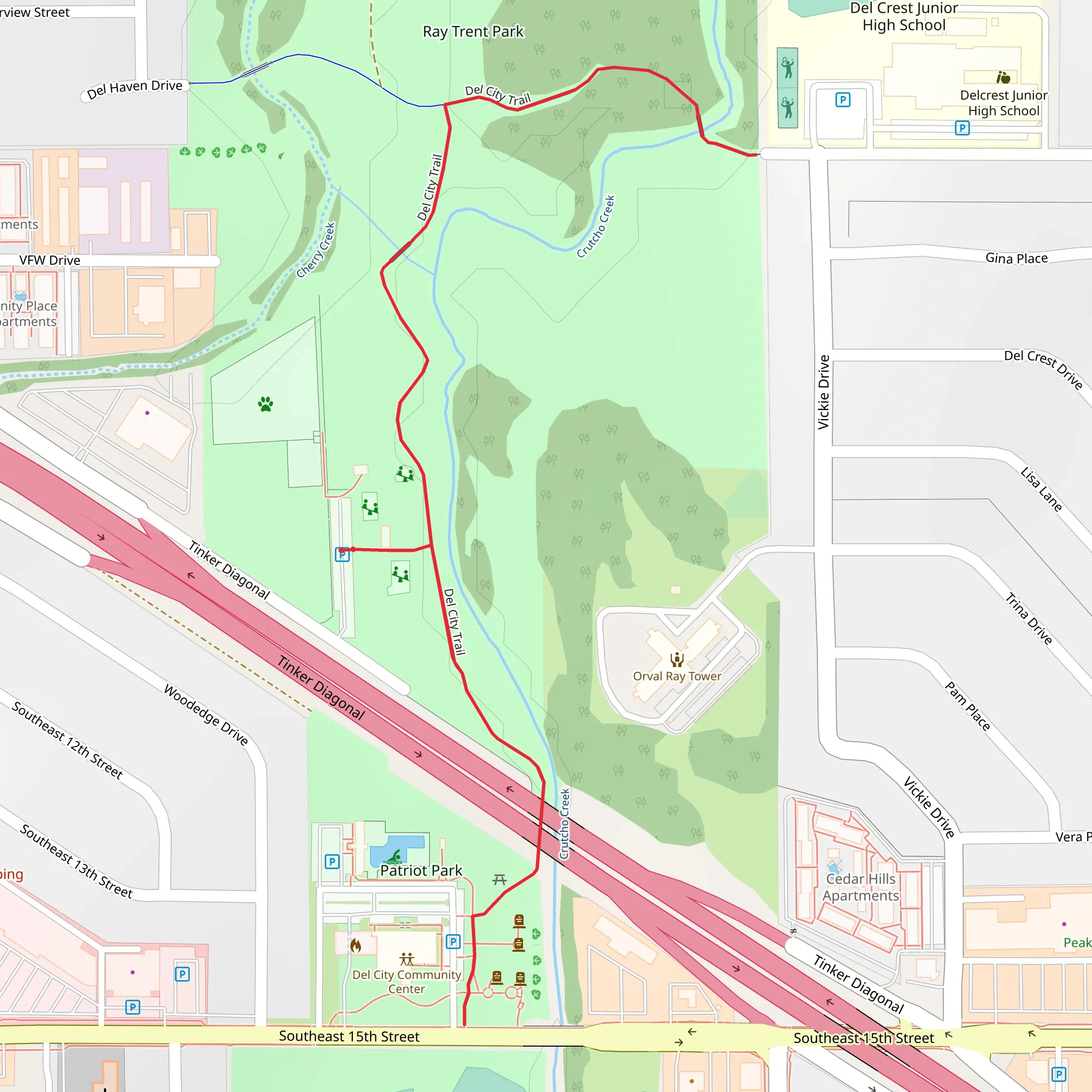 Del City Trail mobile static map