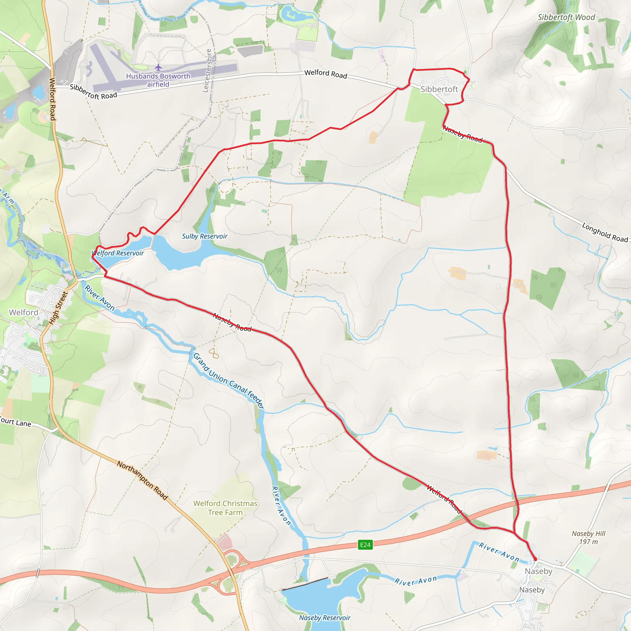 Welford Reservoir from Naseby mobile static map