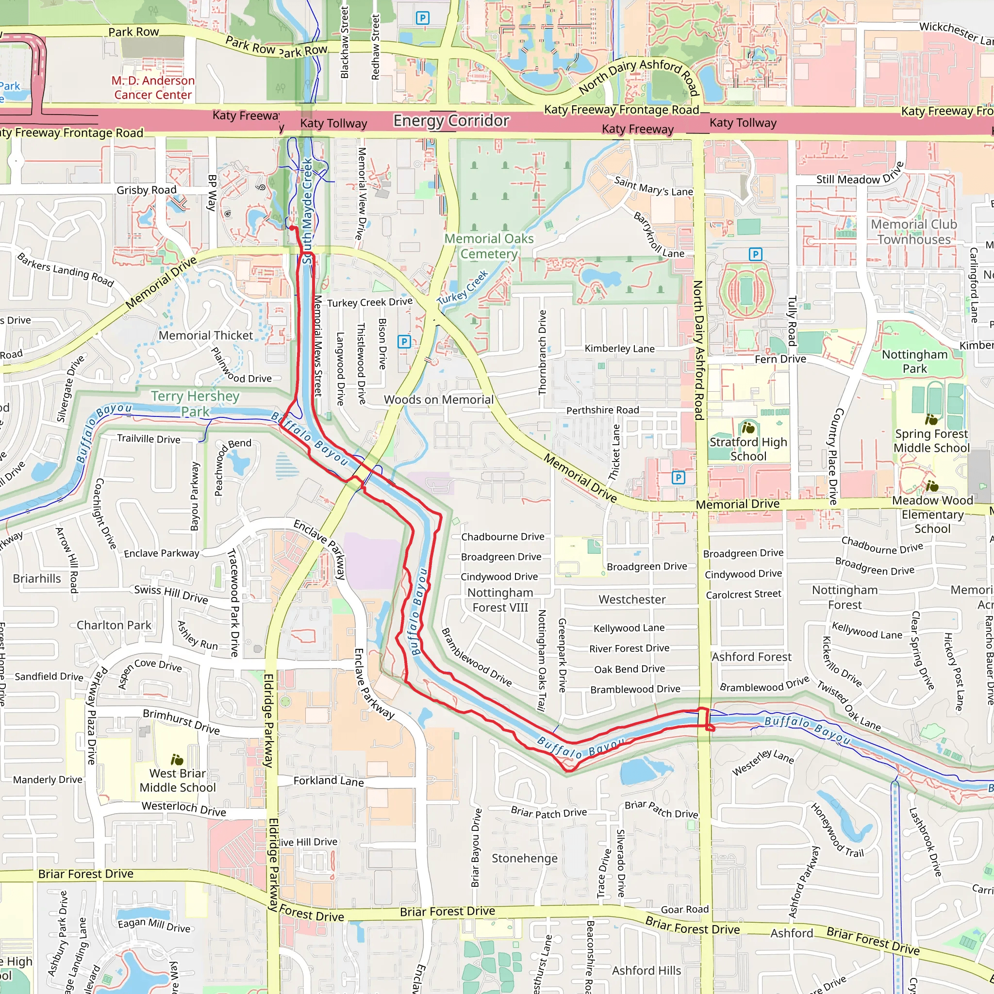 Cardinal, Mockingbird and Blue Jay Loop Trail mobile static map