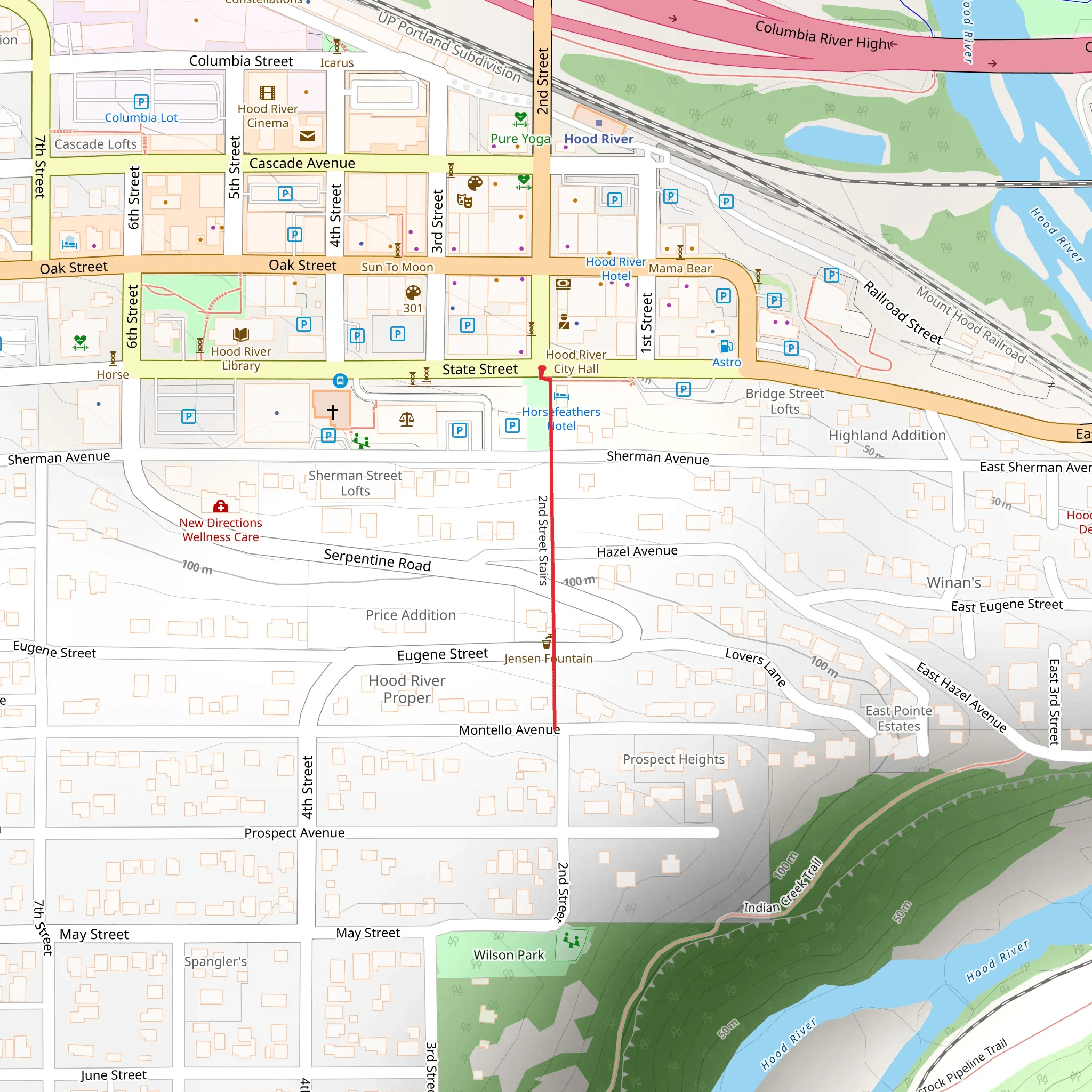 Second Street Stairs mobile static map