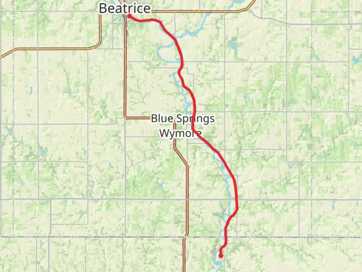 An image depicting the trail Chief Standing Bear and Blue River Trail and its surrounding area.