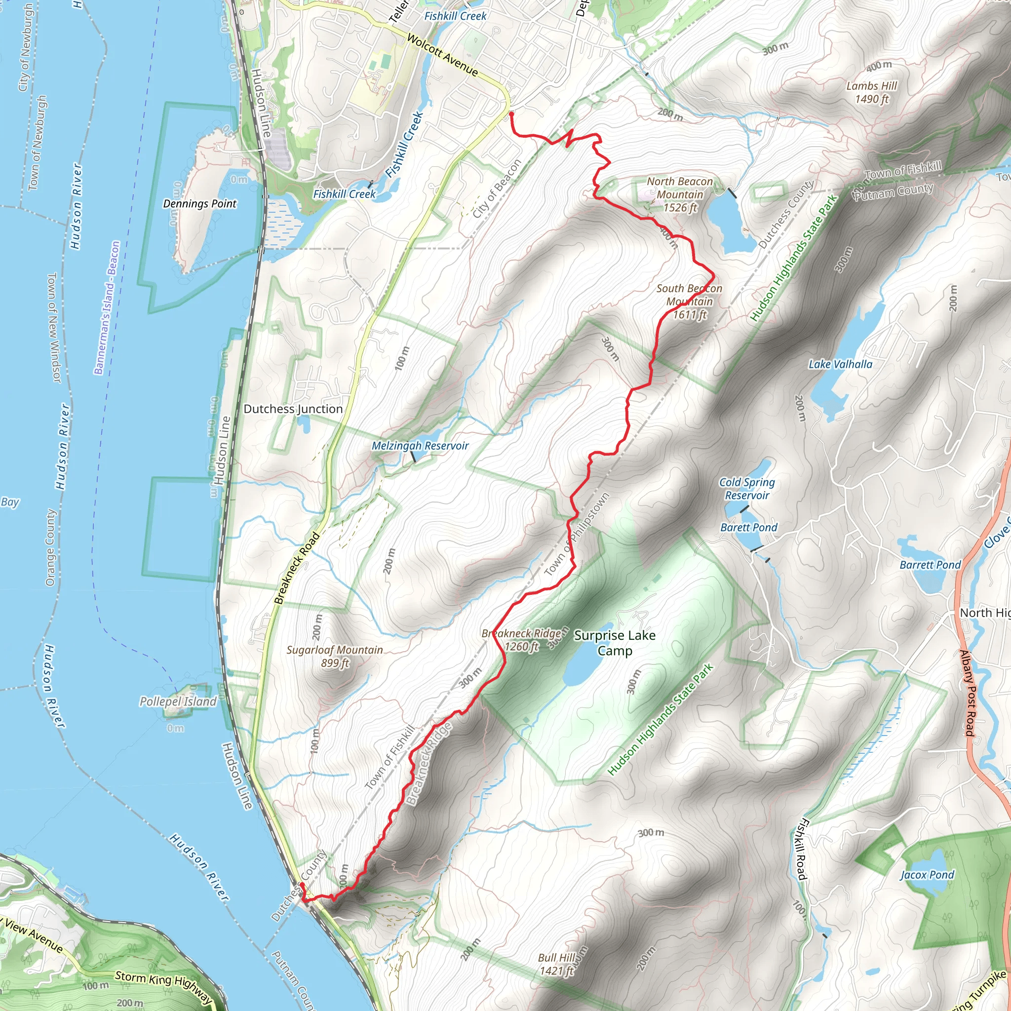 Breakneck Ridge - Beacon Mountain mobile static map