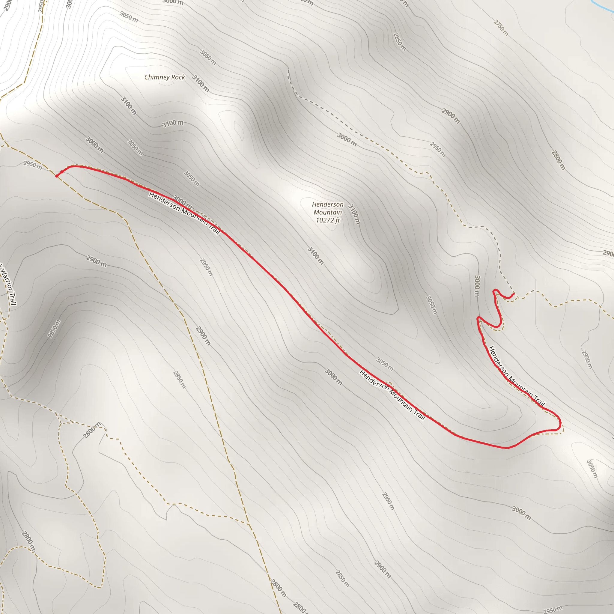 Henderson Mountain Trail mobile static map