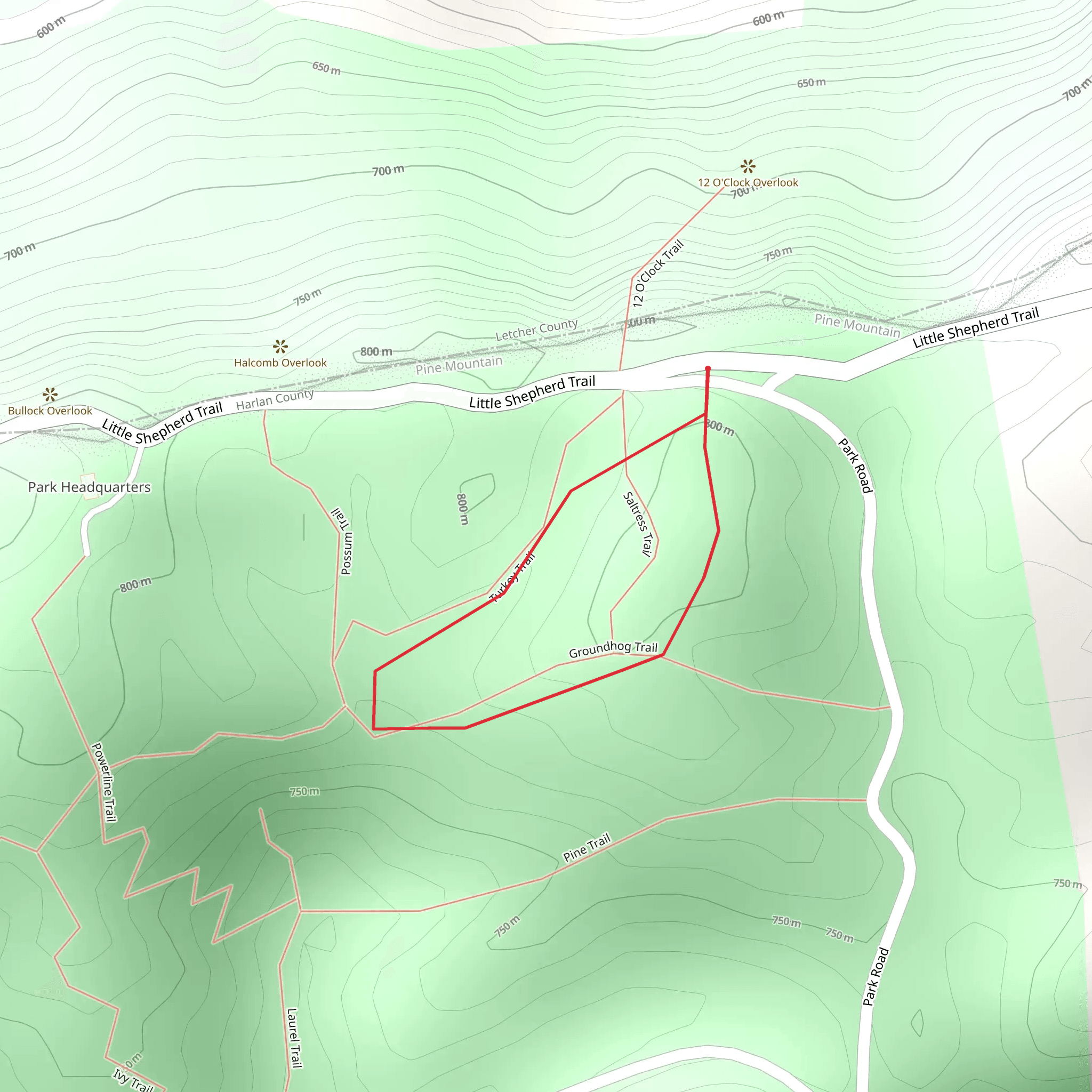 Turkey and Saltress Loop Trail mobile static map