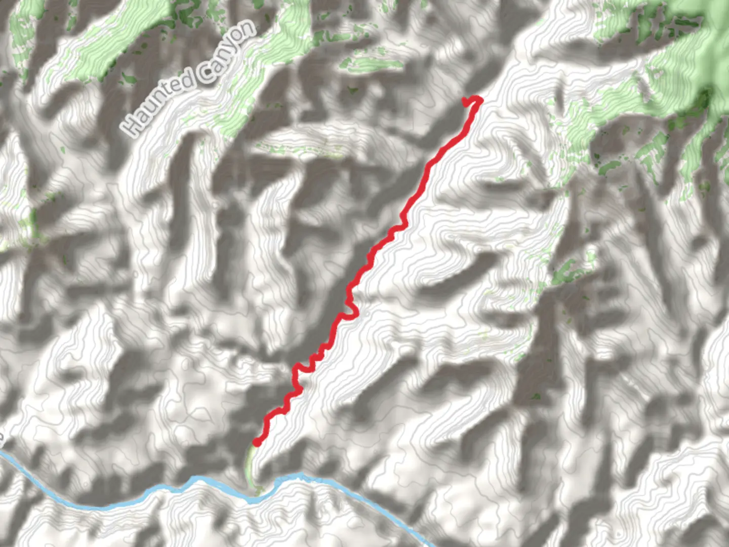 An image depicting the trail Ribbon Falls via North Kaibab Trail and its surrounding area.
