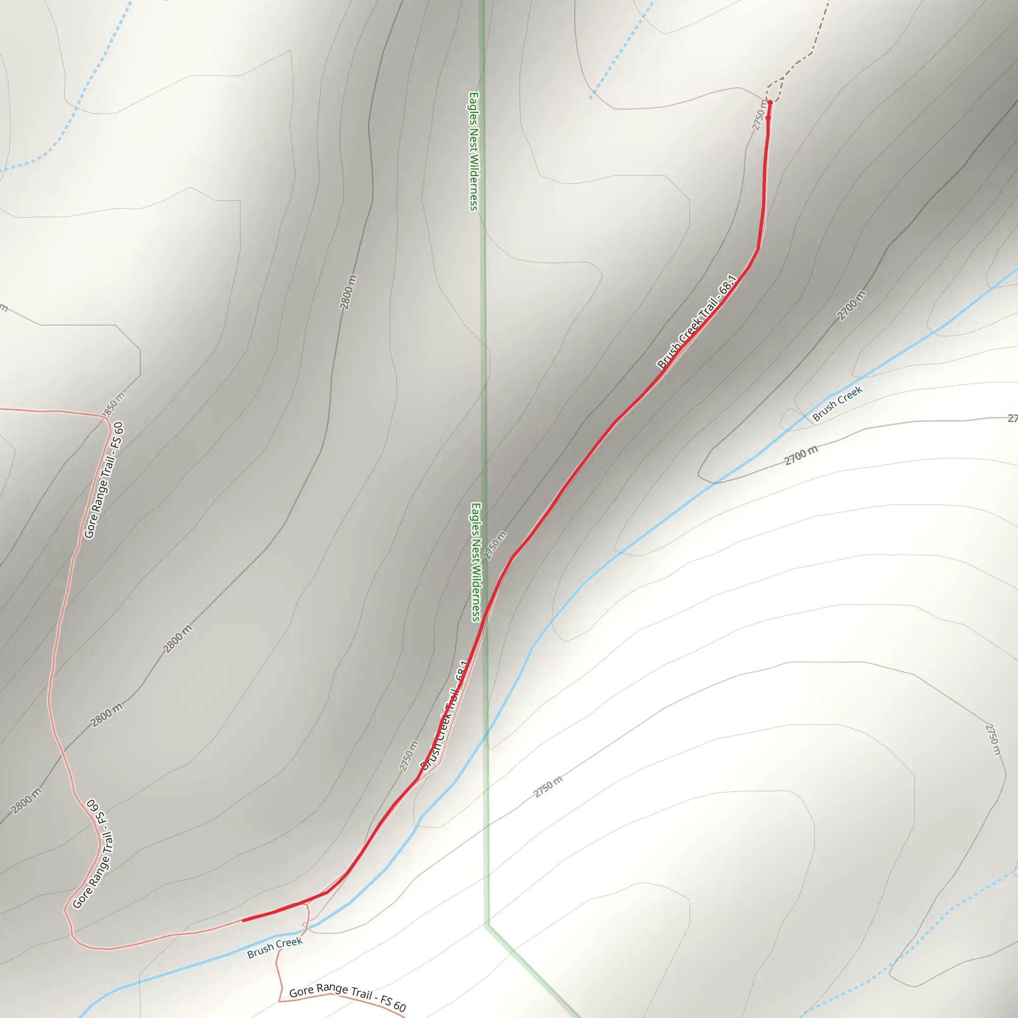 Brush Creek Trail mobile static map
